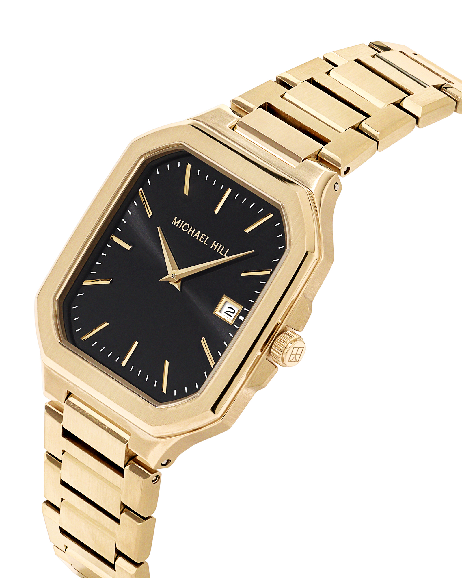 Men's Quartz Watch with Black Dial in Gold Tone Stainless Steel