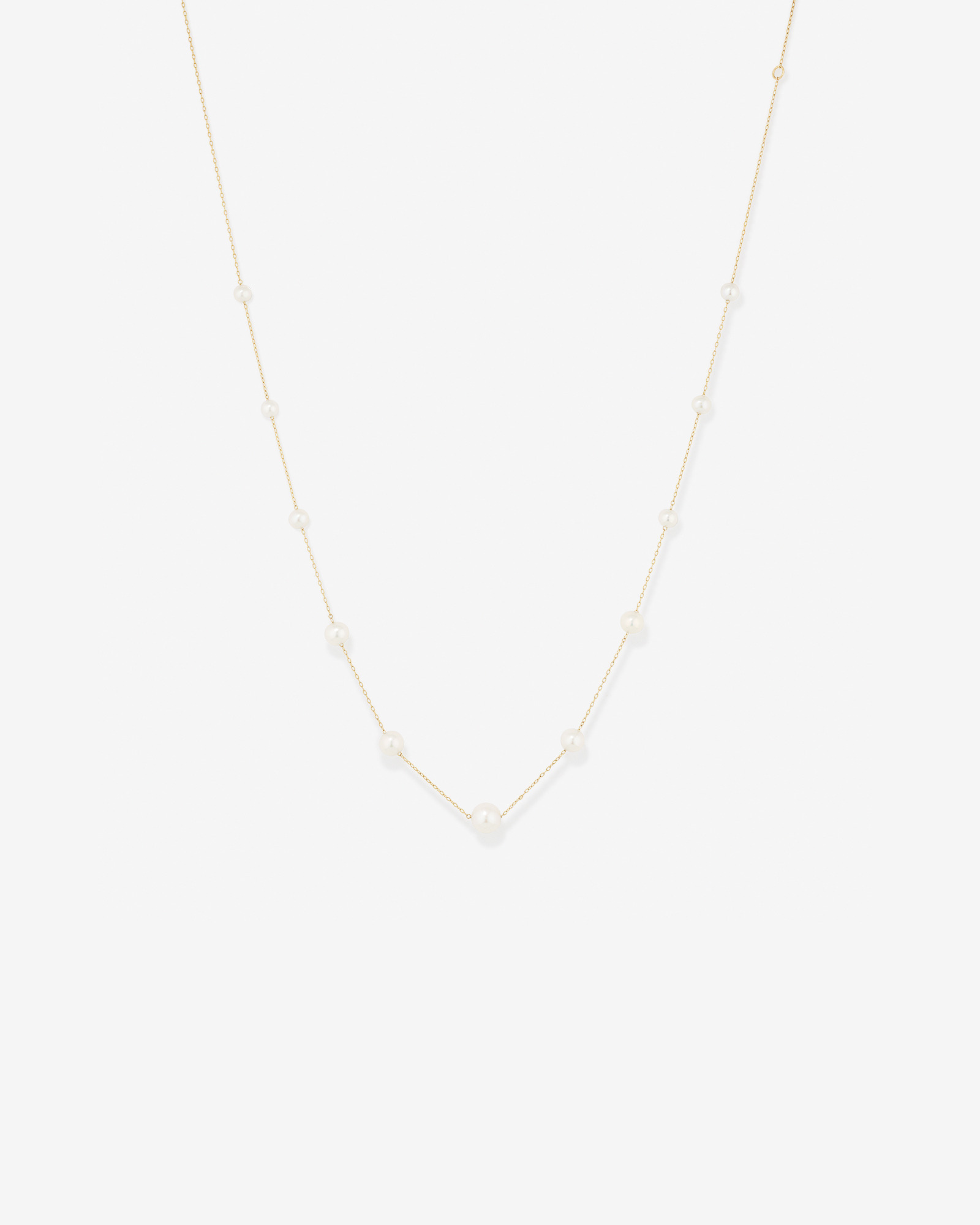 Collier en or jaune 10 K avec perles d'eau douce de culture