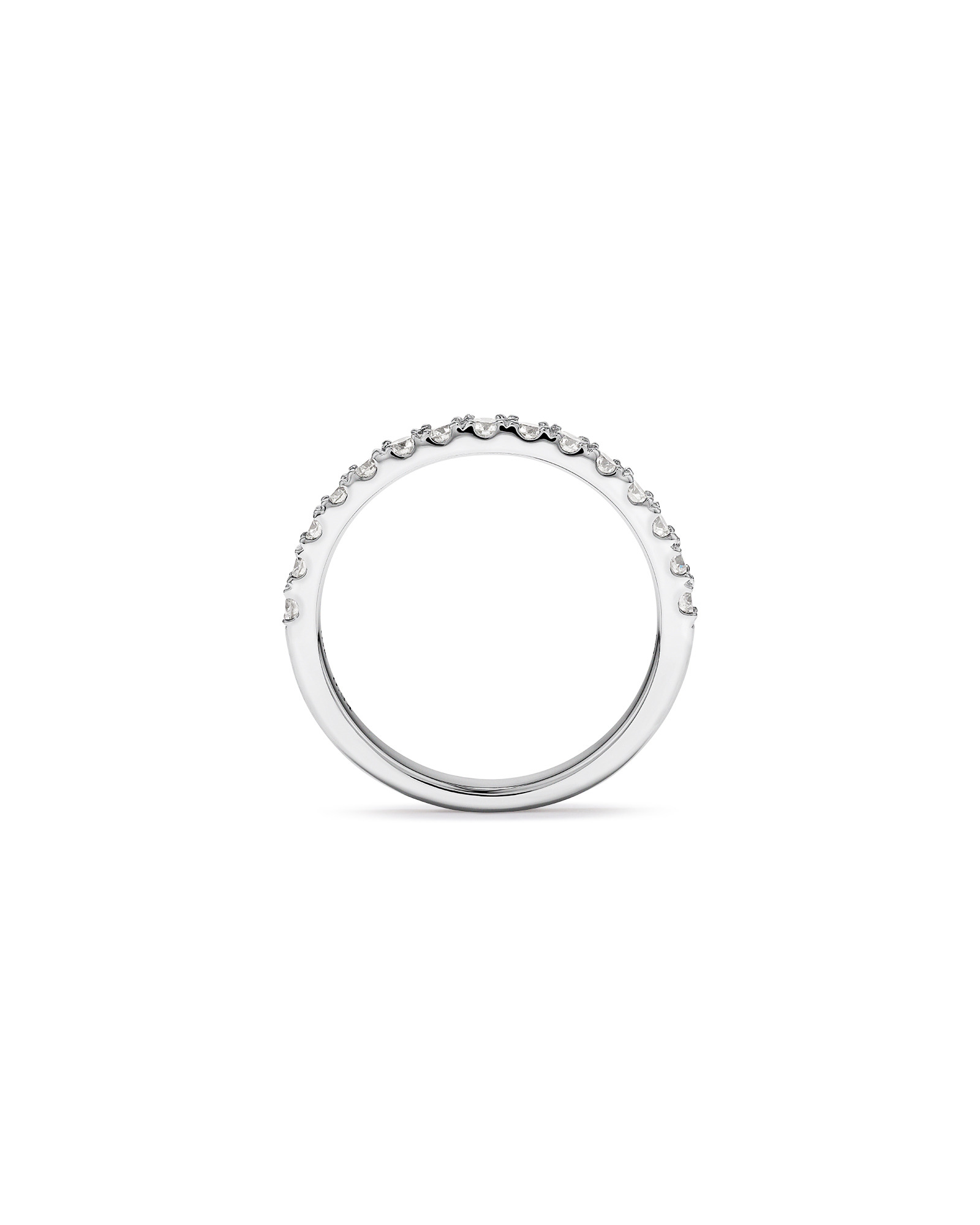 Alliance avec Diamants Ronds Brillants Sertis Griffes de 0,34 Carat TW en Or Blanc 18 kt