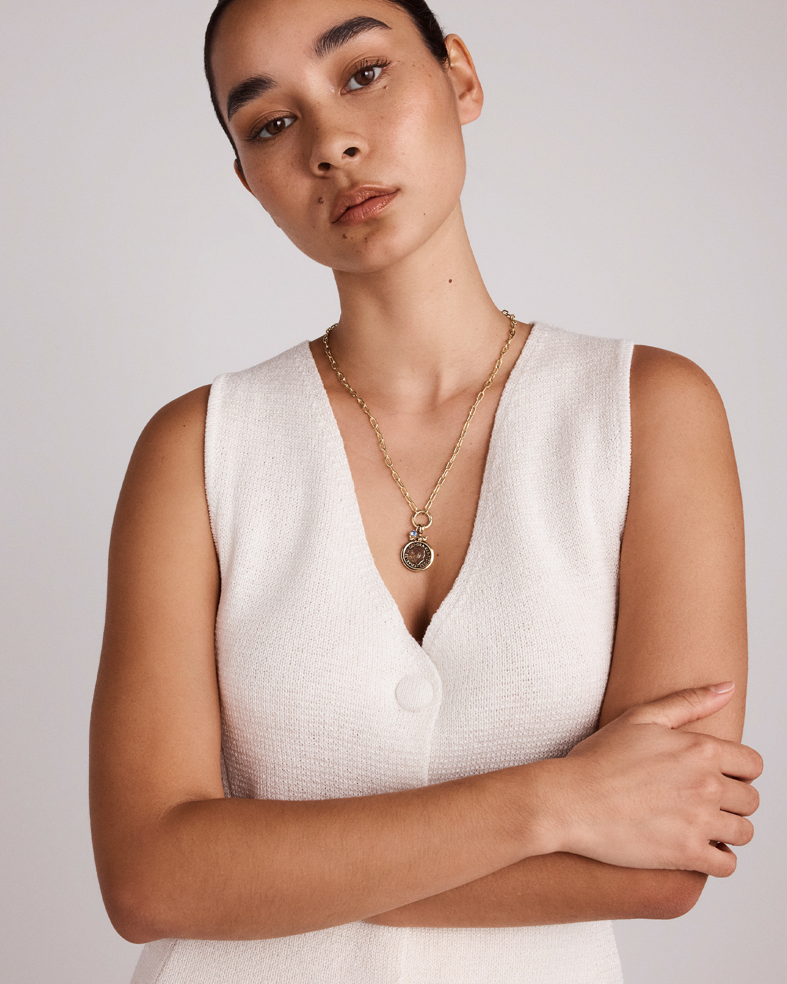 Connecteur pendentif cercle poli en or jaune 10 carats