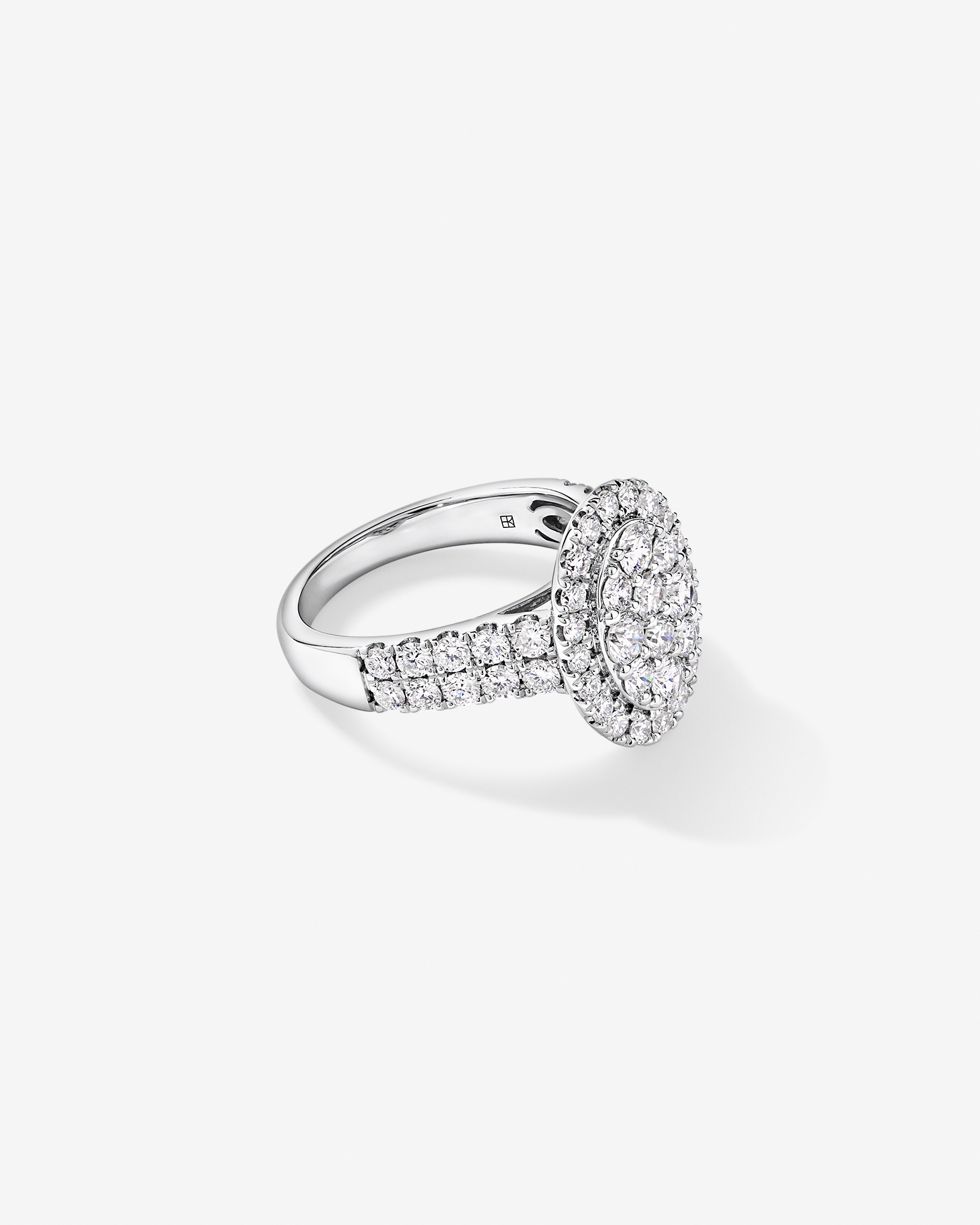 2.00TW Round Brilliant Laboratory-Grown Diamond Cluster Ring 10kt White Gold