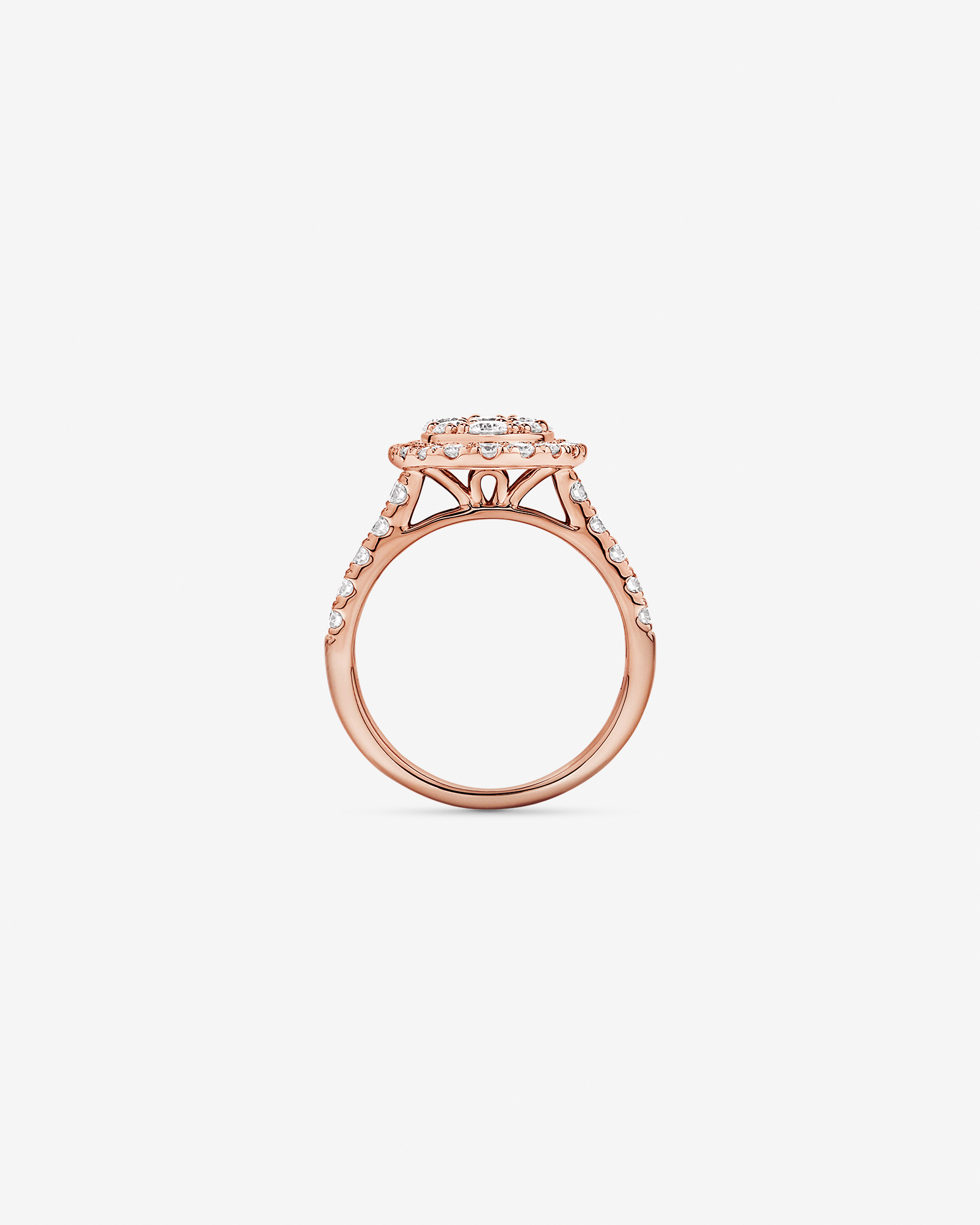 2.00TW Round Brilliant Laboratory-Grown Diamond Cluster Ring 10kt Rose Gold