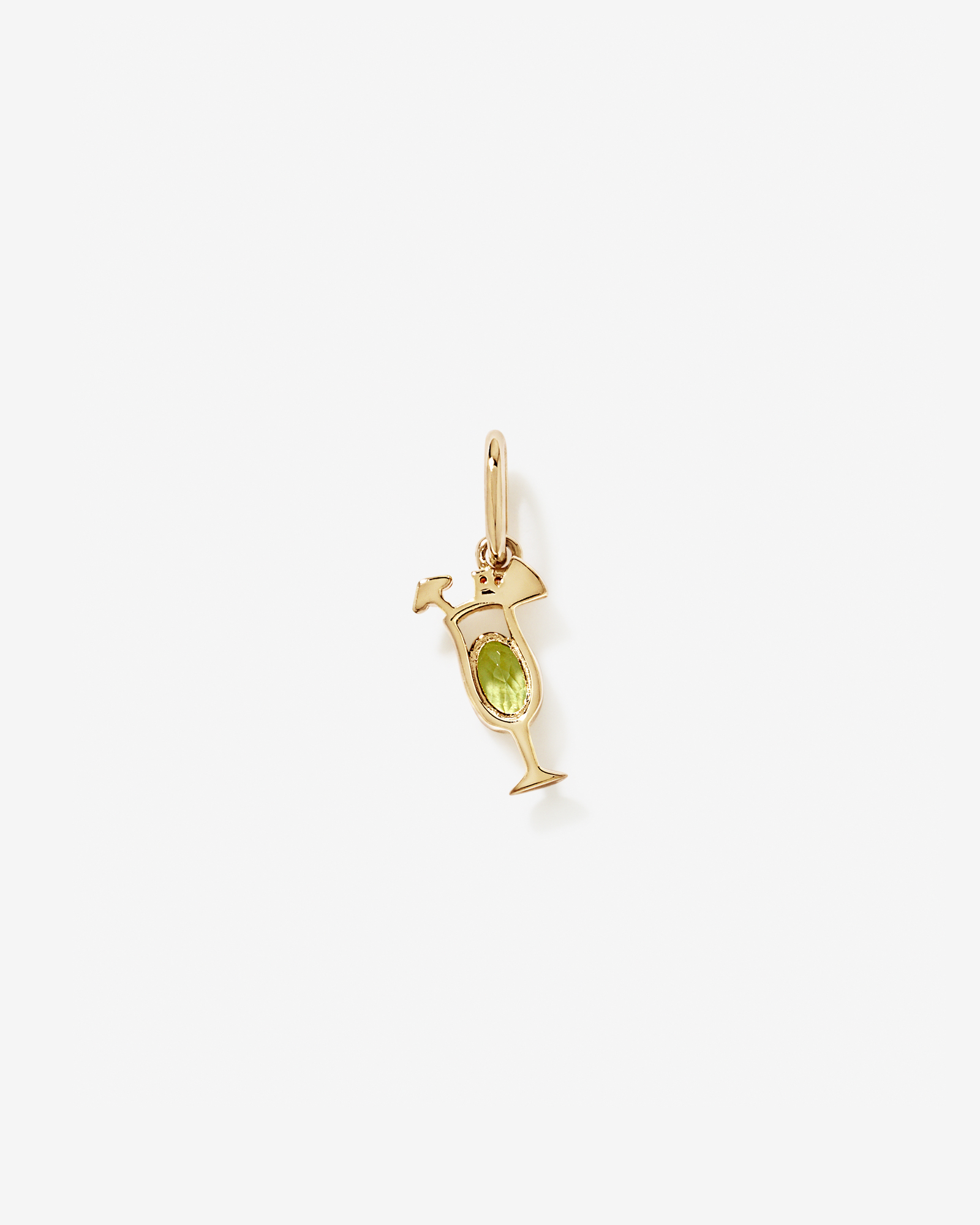 Lemon Quartz & Garnet Piña Colada Cocktail Pendant in 18kt Gold Vermeil