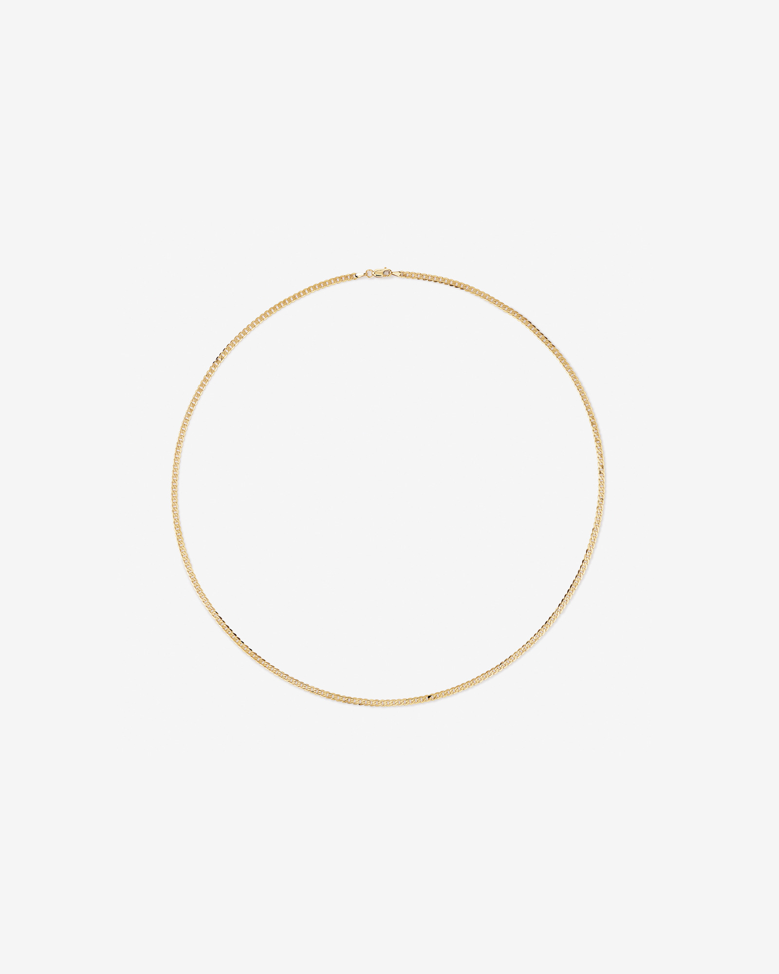 50cm (22") 3mm Width Solid Flat Bevelled Curb Chain in 10kt Yellow Gold