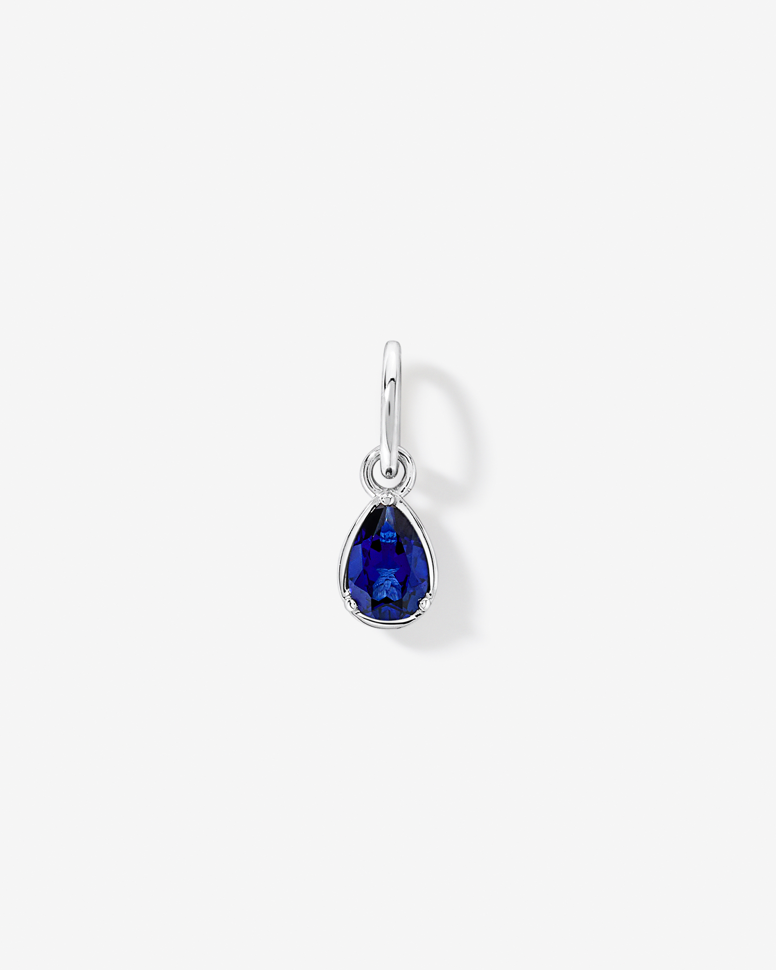 Pear-Cut Created Sapphire Pendant in Sterling Silver