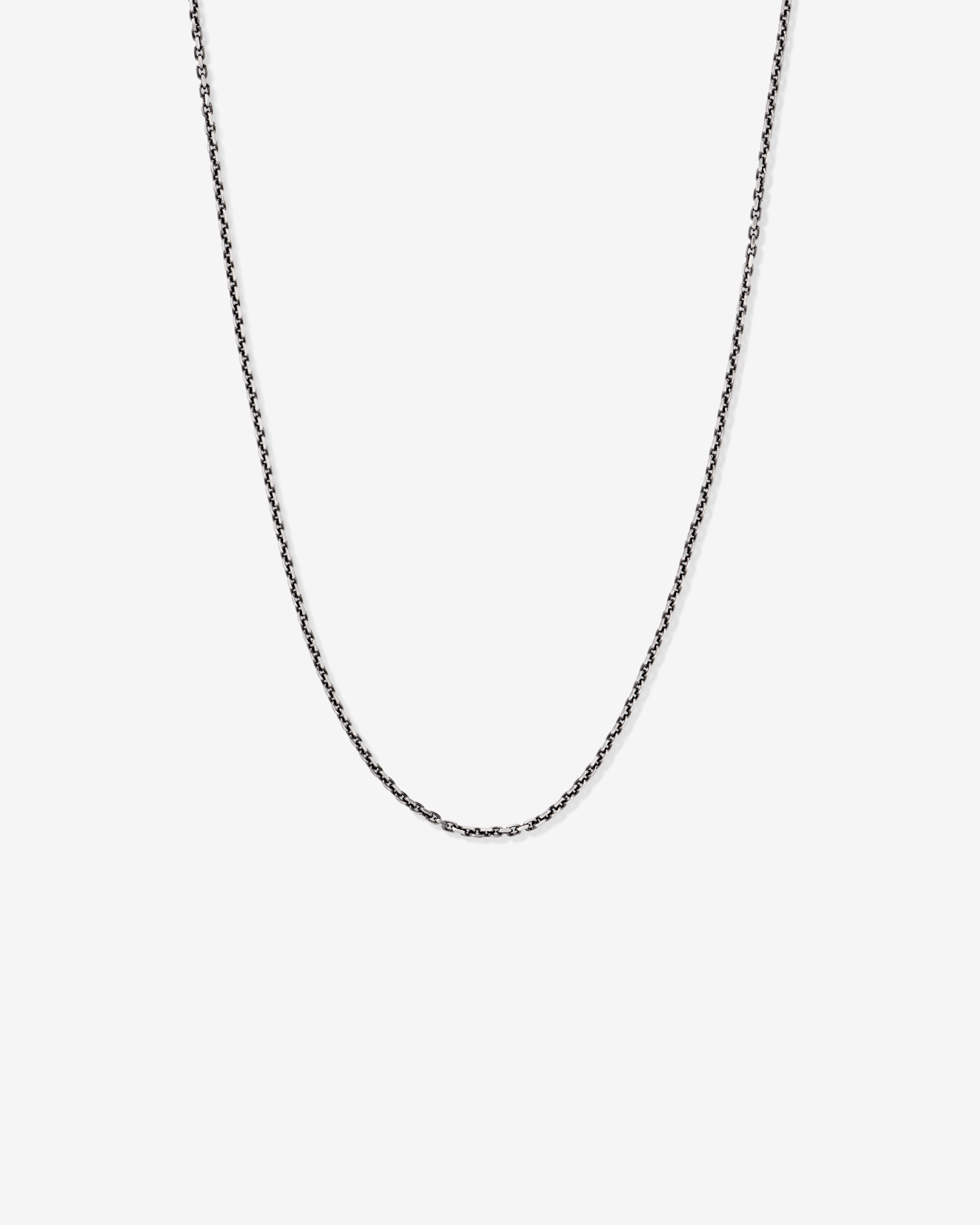 60cm (24") 0.8mm Width Oxidised Forzatina Chain in Sterling Silver