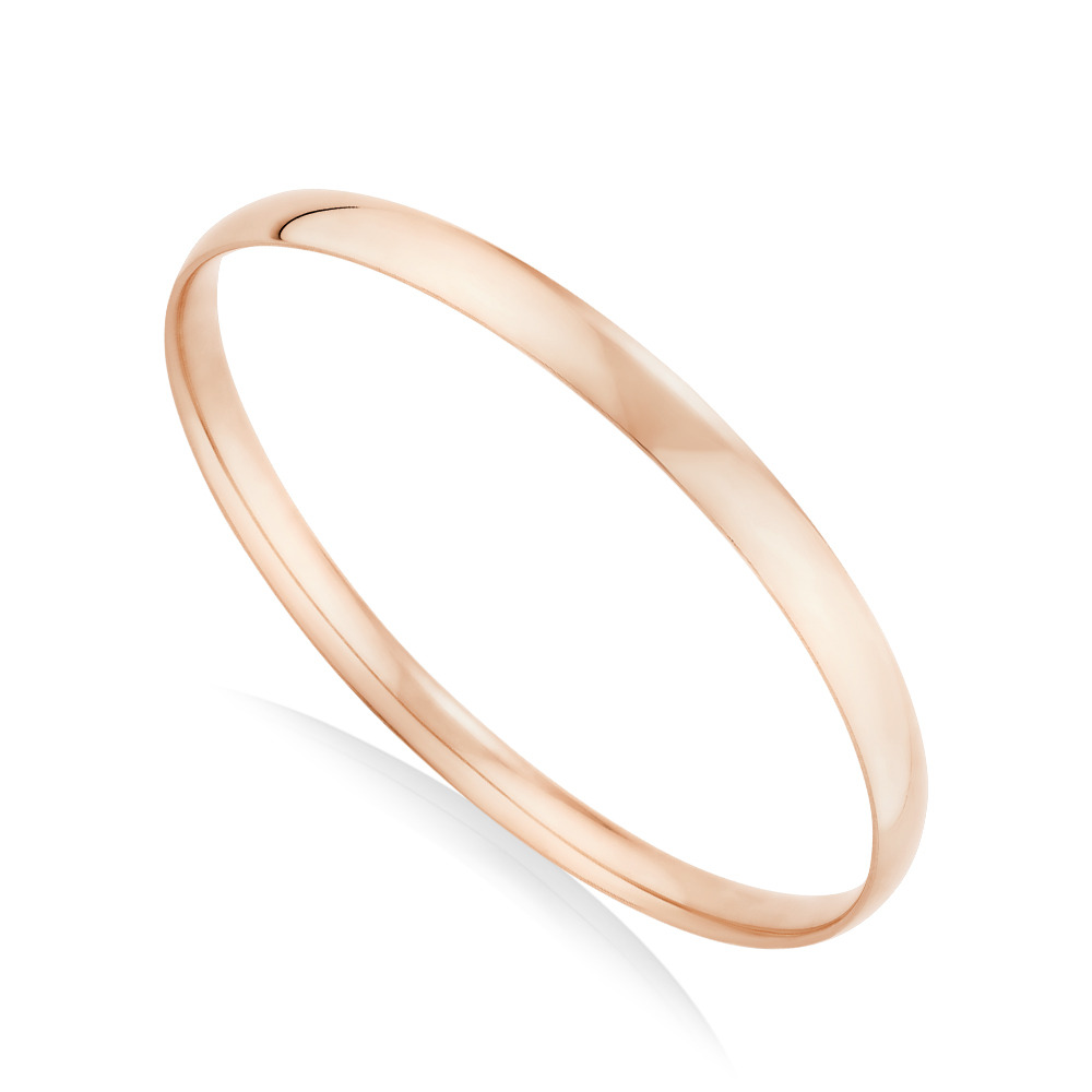 Bracelet jonc rond en or rose 10 K de 65 mm