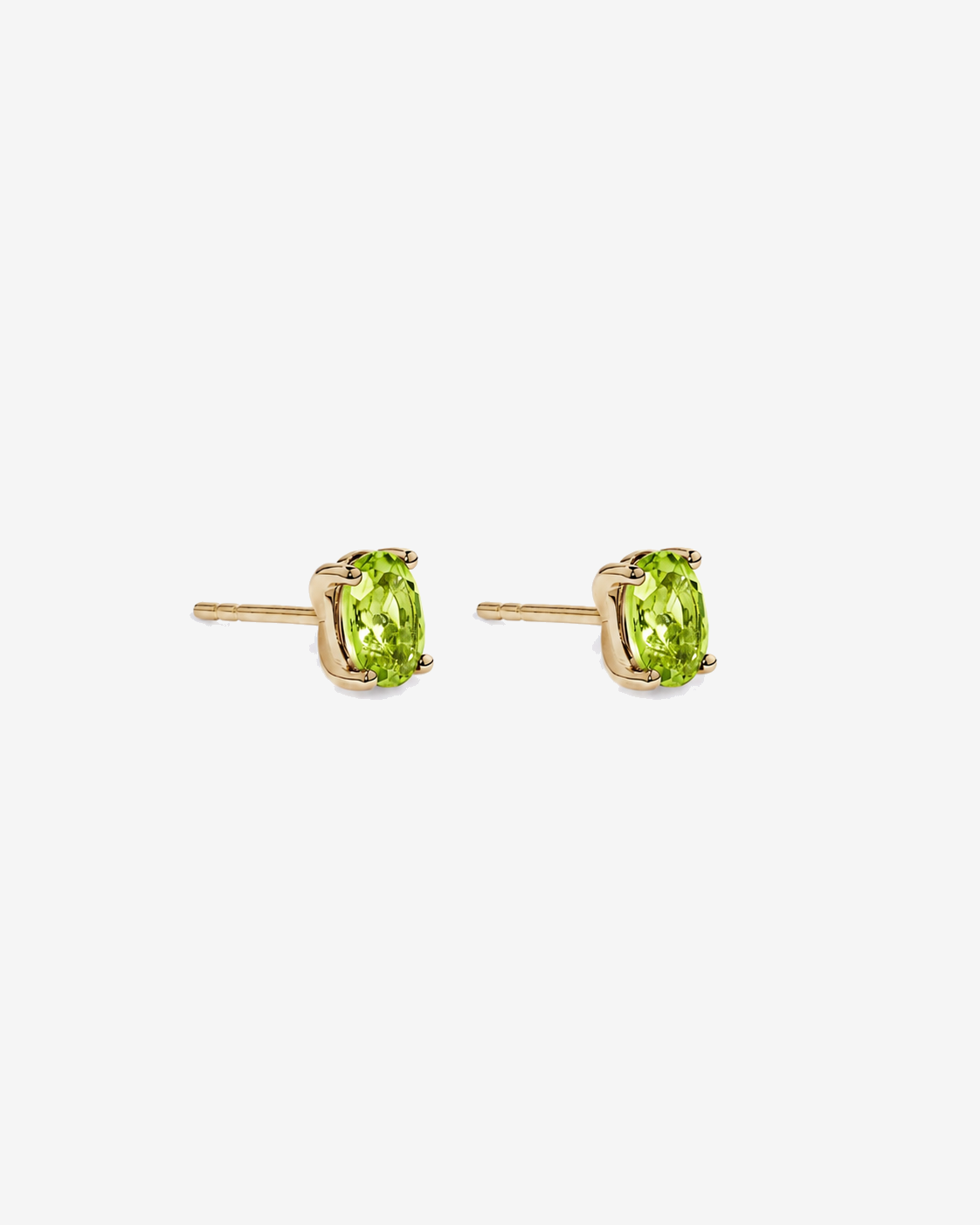 Oval Peridot Stud Earrings in 10kt Yellow Gold