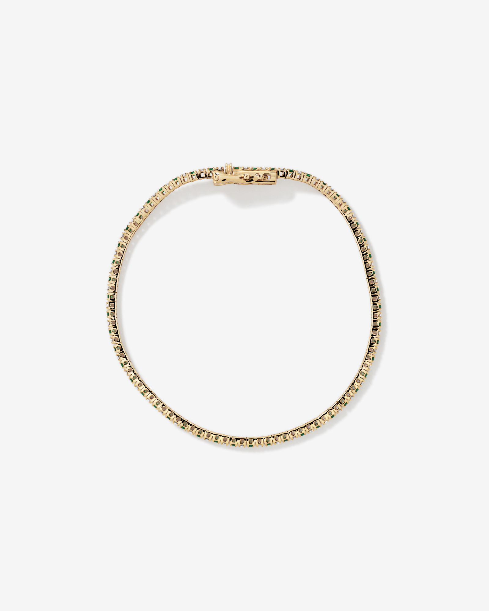 0.68 Carat TW Diamond and Created Ruby Tennis Bracelet in 10kt Yellow Gold