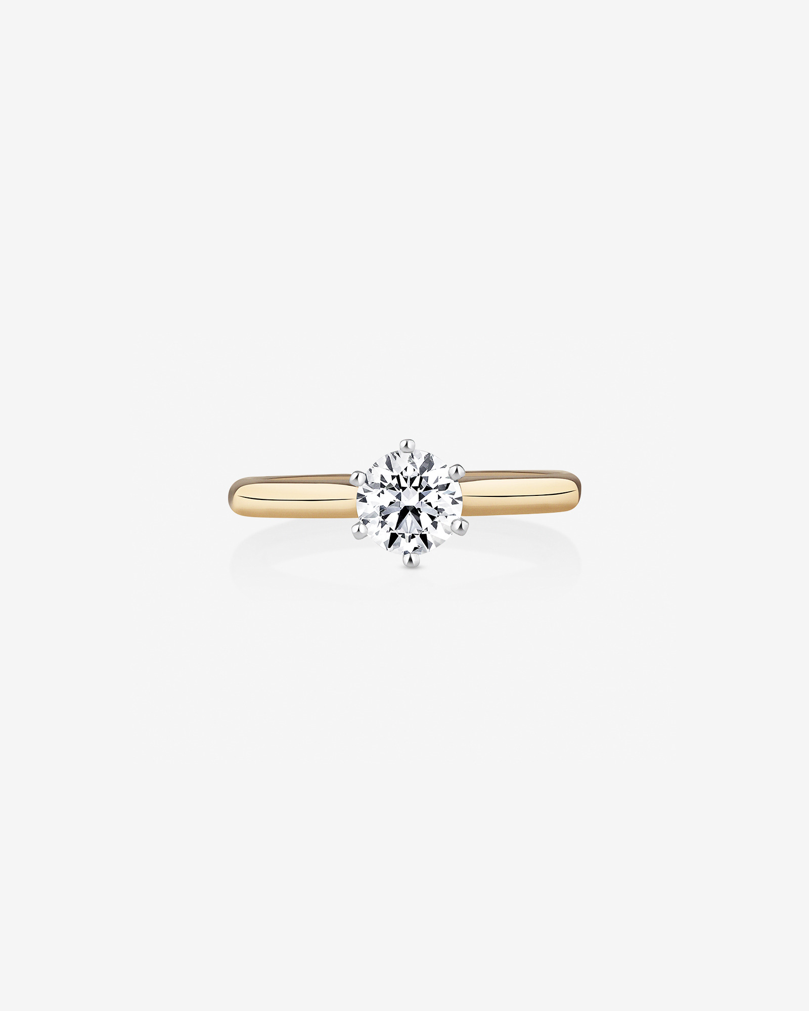 Certified Solitaire Engagement Ring with a 0.75 Carat TW Diamond in 18kt Yellow & White Gold