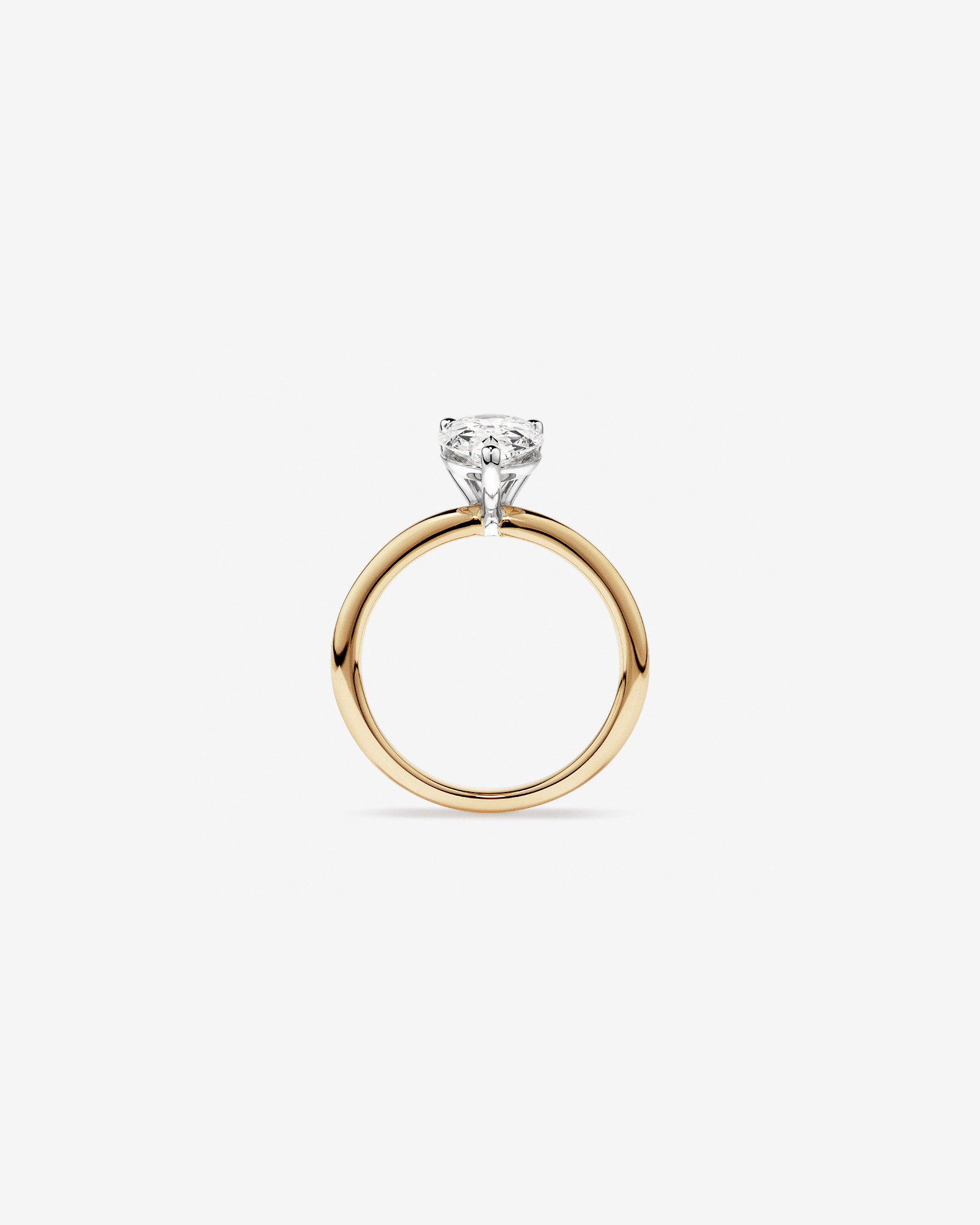 2 Carat TW Pear Cut Laboratory-Grown Diamond Solitaire Engagement Ring 14kt Yellow and White Gold