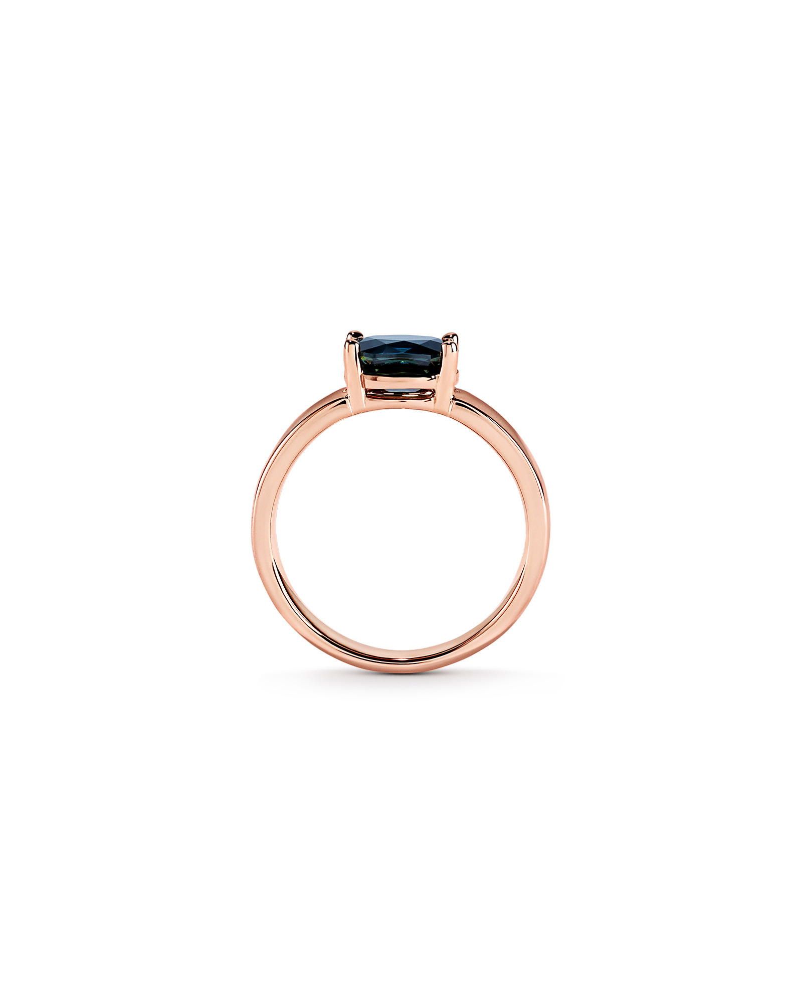 Australian Parti Sapphire East-to-West Set Ring 10kt Rose Gold