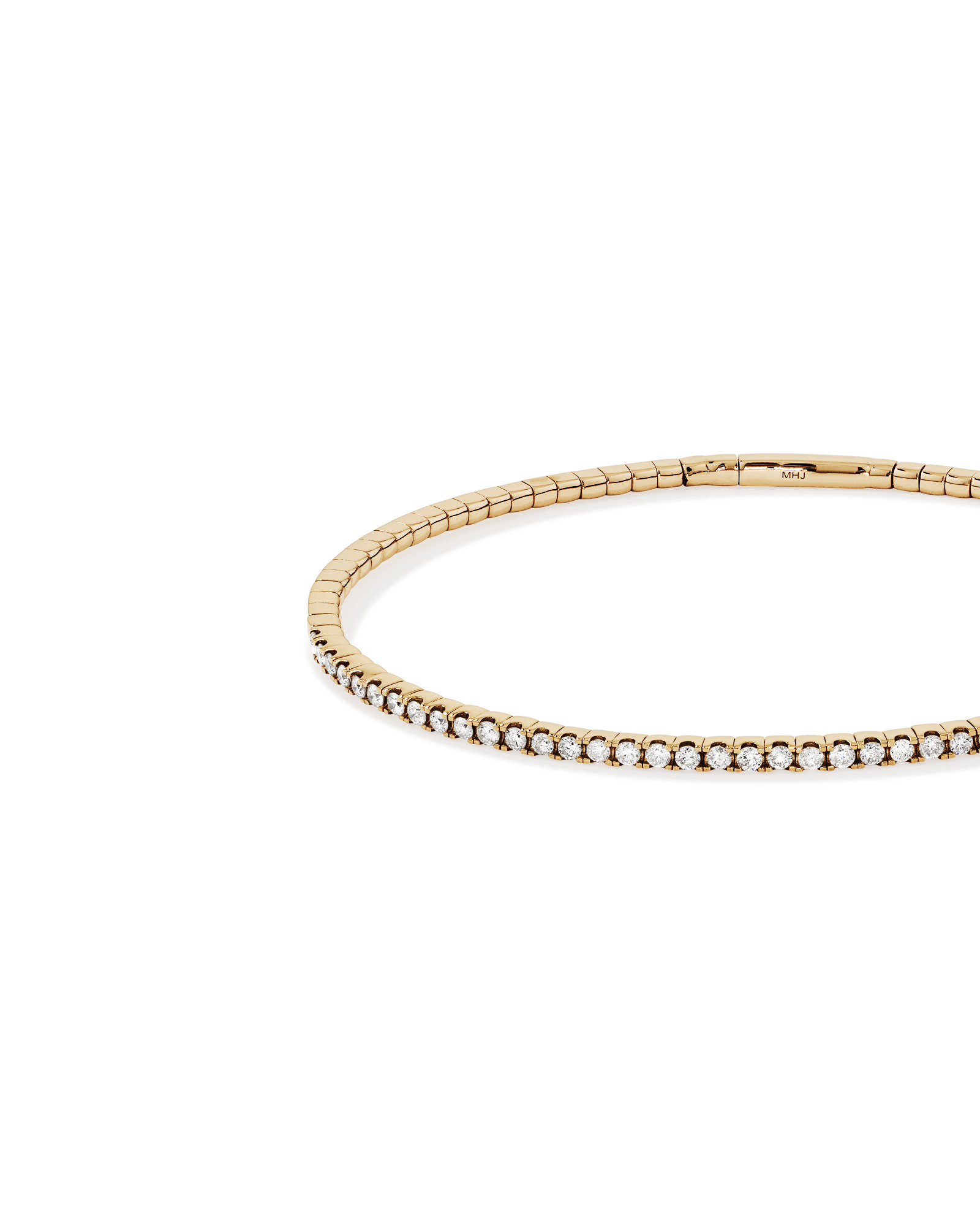 Bracelet Jonc Flex Rangée de Diamant de 0,68 Carat TW en Or Jaune 10kt