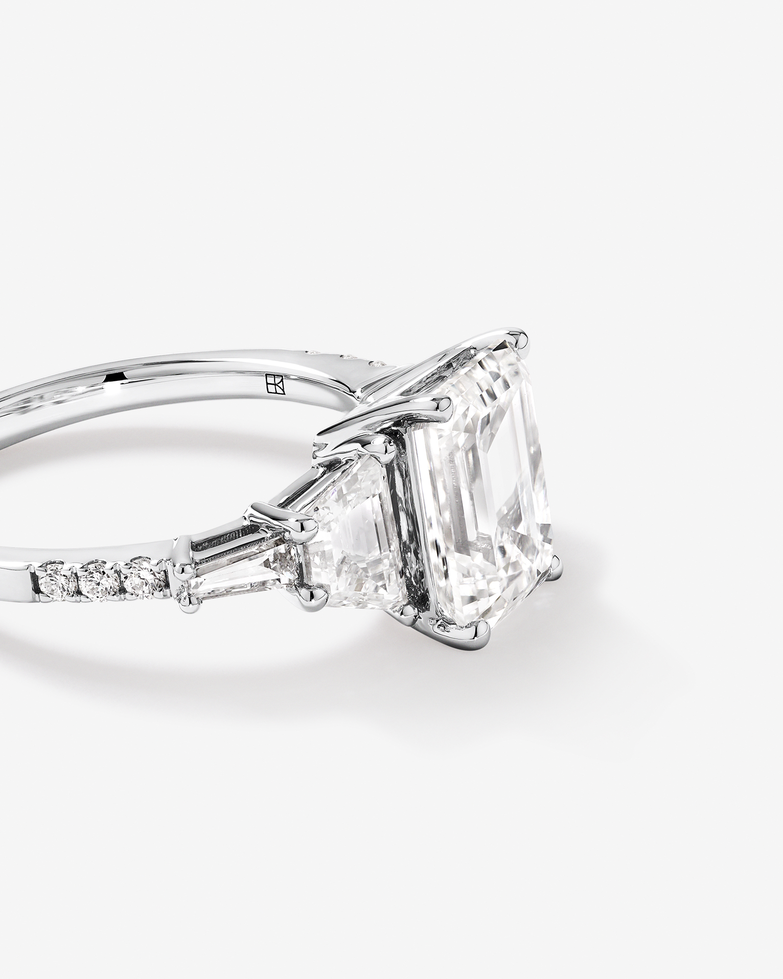4.26 Carat TW Emerald Cut Laboratory-Grown Diamond Engagement Ring 18kt White Gold