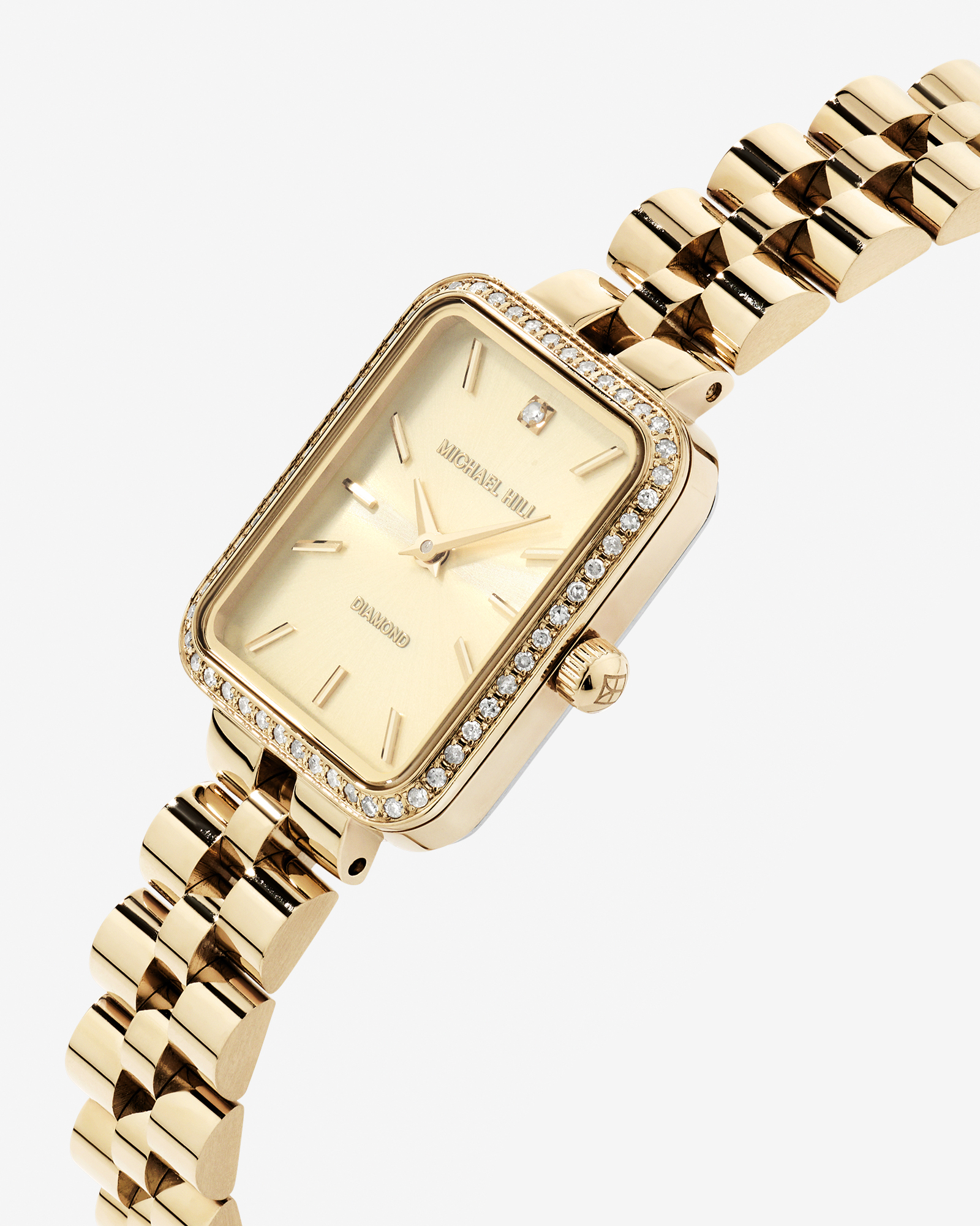 Women's 0.20 Carat TW Diamond Bezel Watch in Gold Tone Stainless Steel