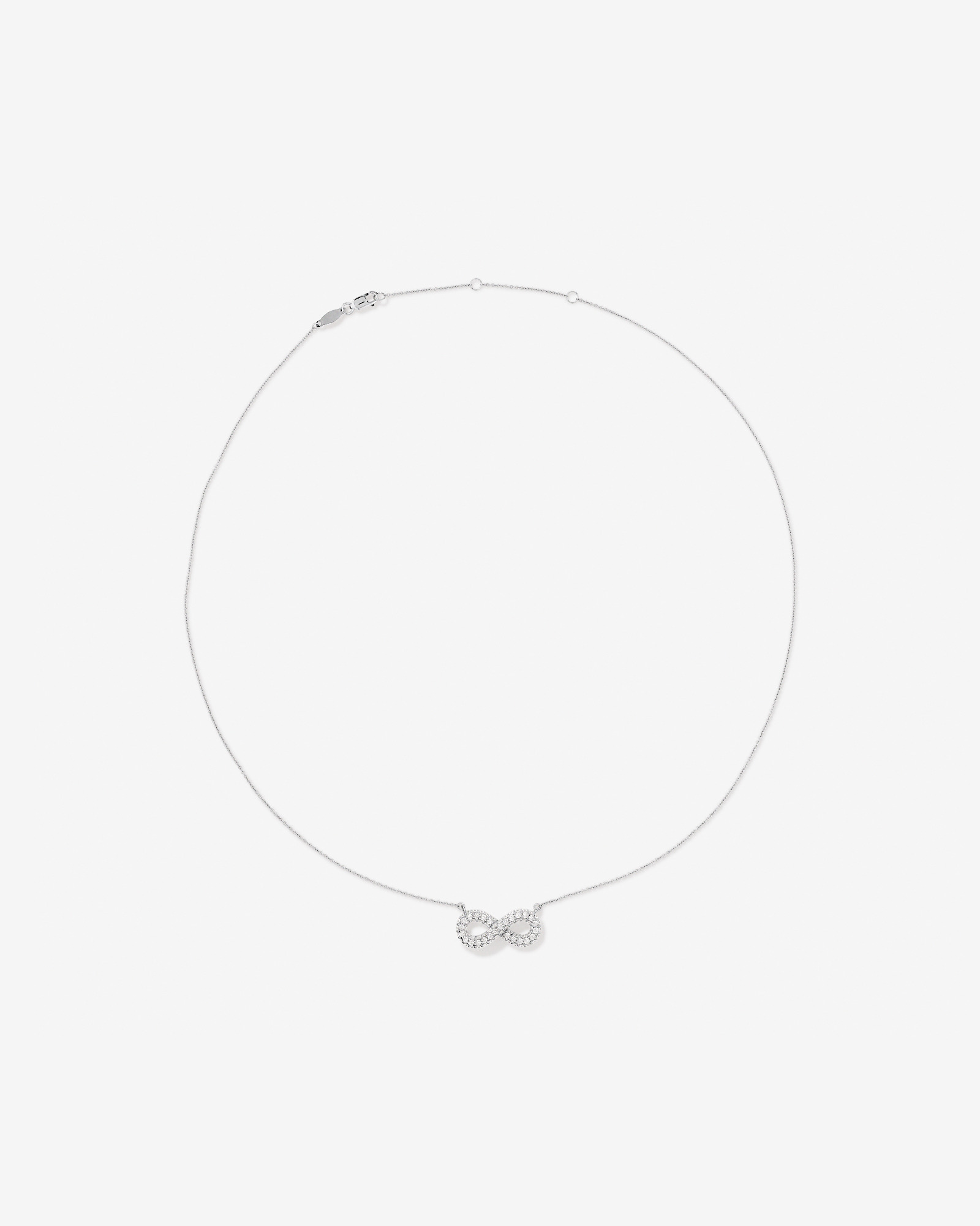 Cubic Zirconia Puff Infinity Pendant Necklace in Sterling Silver