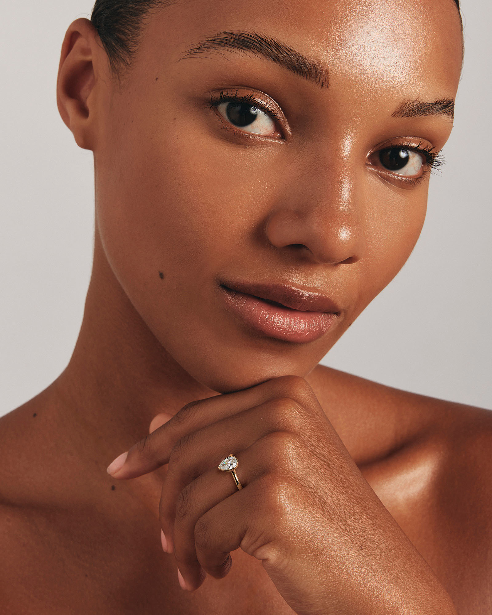 Bague de fiançailles en or jaune 14 carats