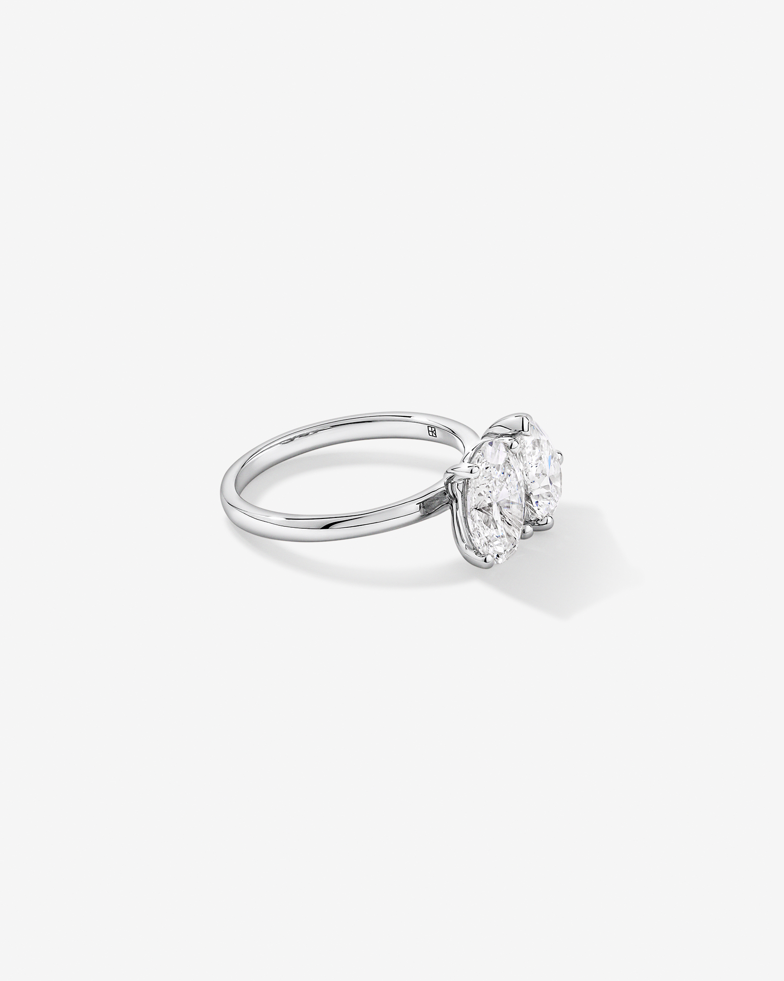 3.00TW Pear and Oval Laboratory-Grown Diamond Two Stone Engagement Ring 14kt White Gold