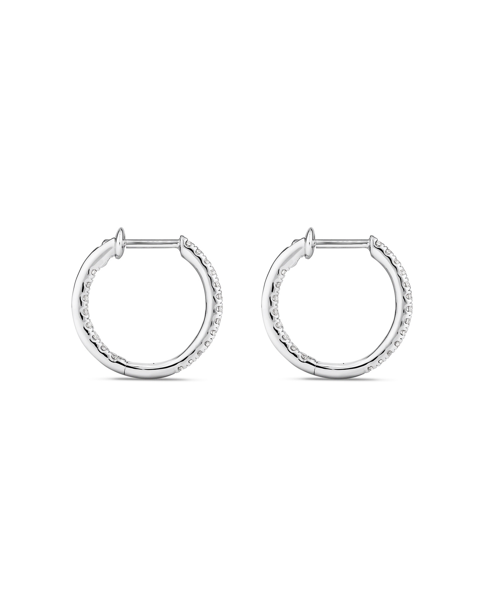 Hoop Earrings With 0.25 Carat TW Of Diamonds 10kt White Gold