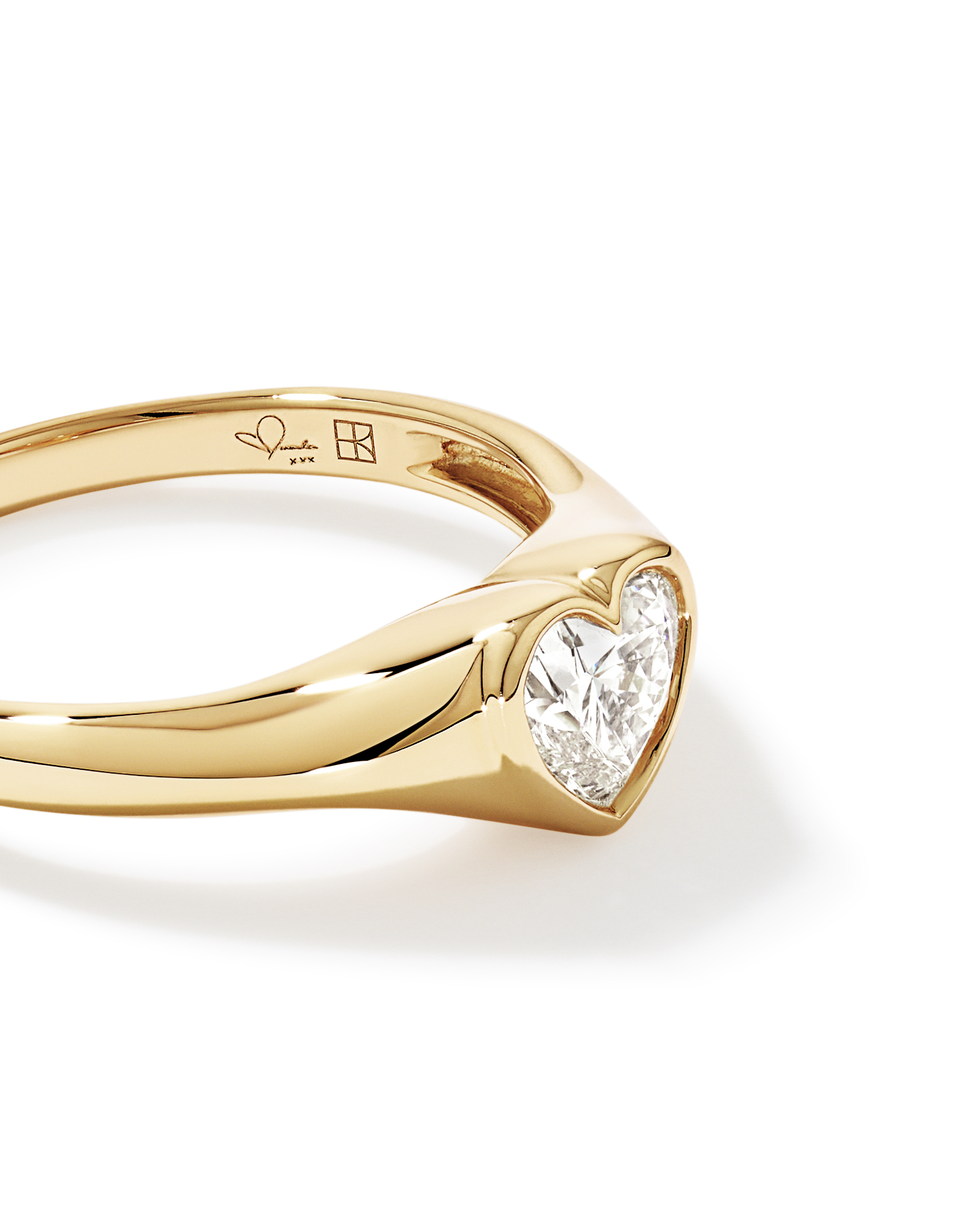0.70 Carat TW Laboratory-Grown Diamond Heart Ring 10kt Yellow Gold
