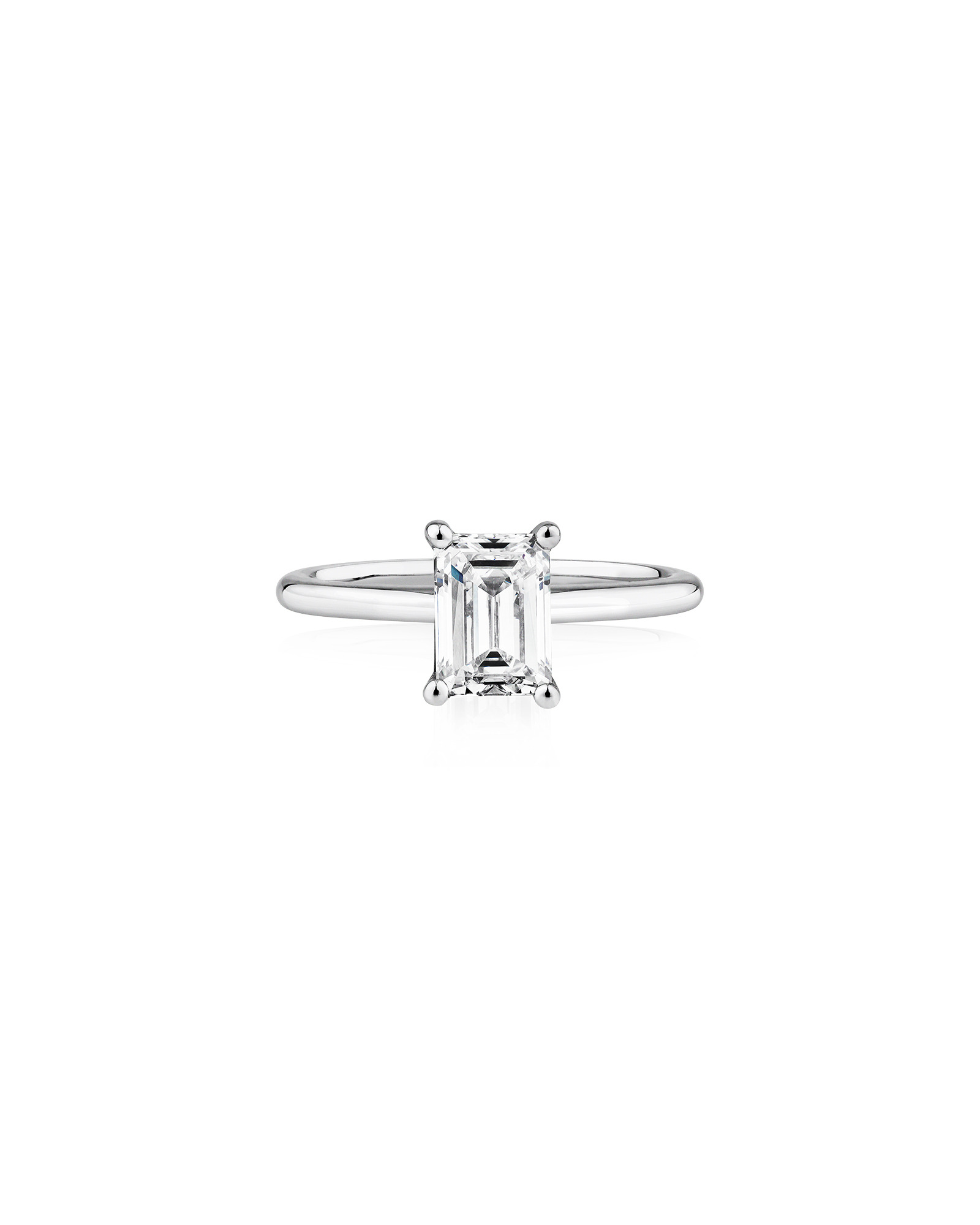 1.25 Carat TW Emerald Cut Laboratory-Grown Diamond Solitaire Engagement Ring 14kt White Gold