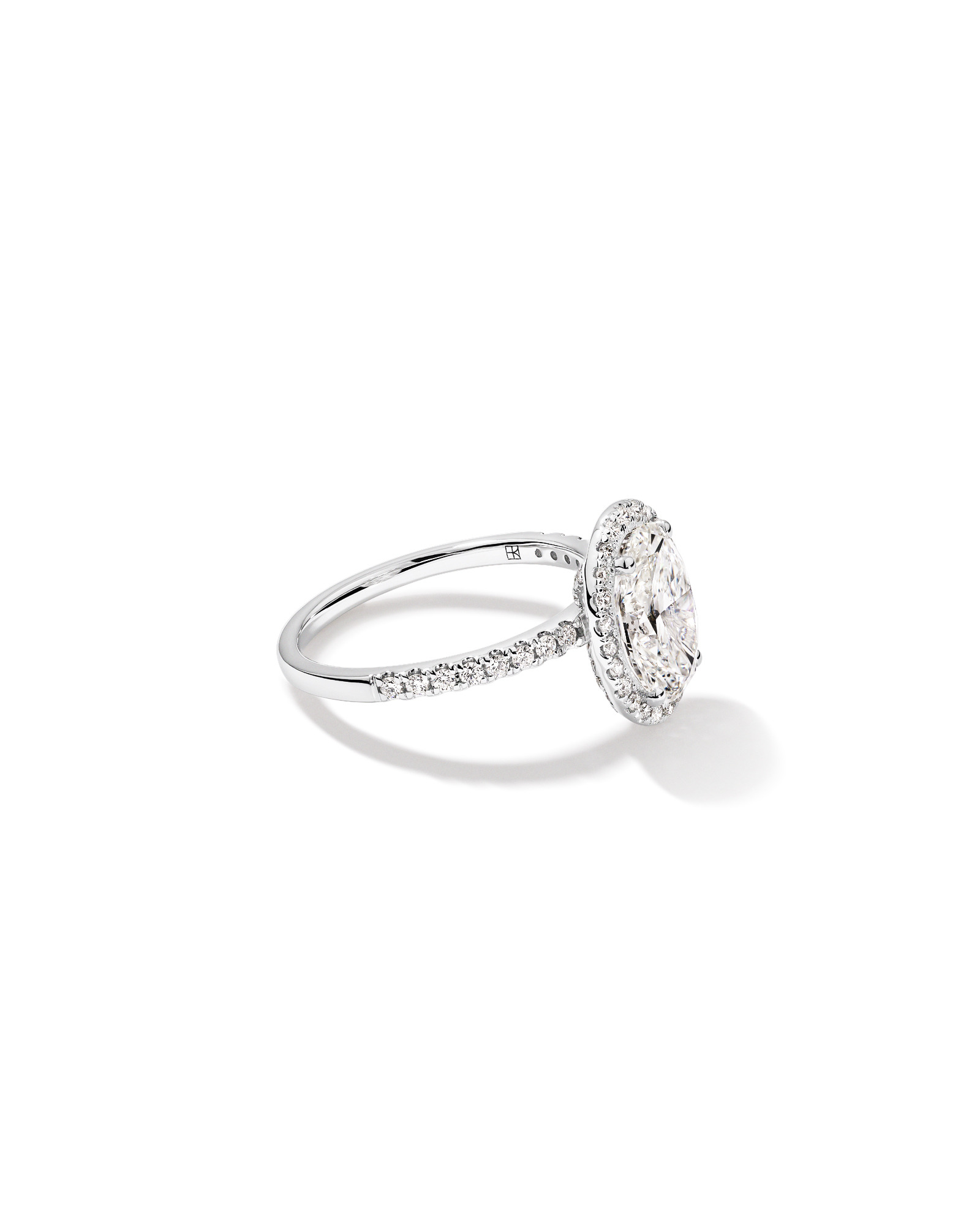 2.92 Carat TW Oval Cut Laboratory Grown Diamond Halo Engagement Ring in 14kt White Gold