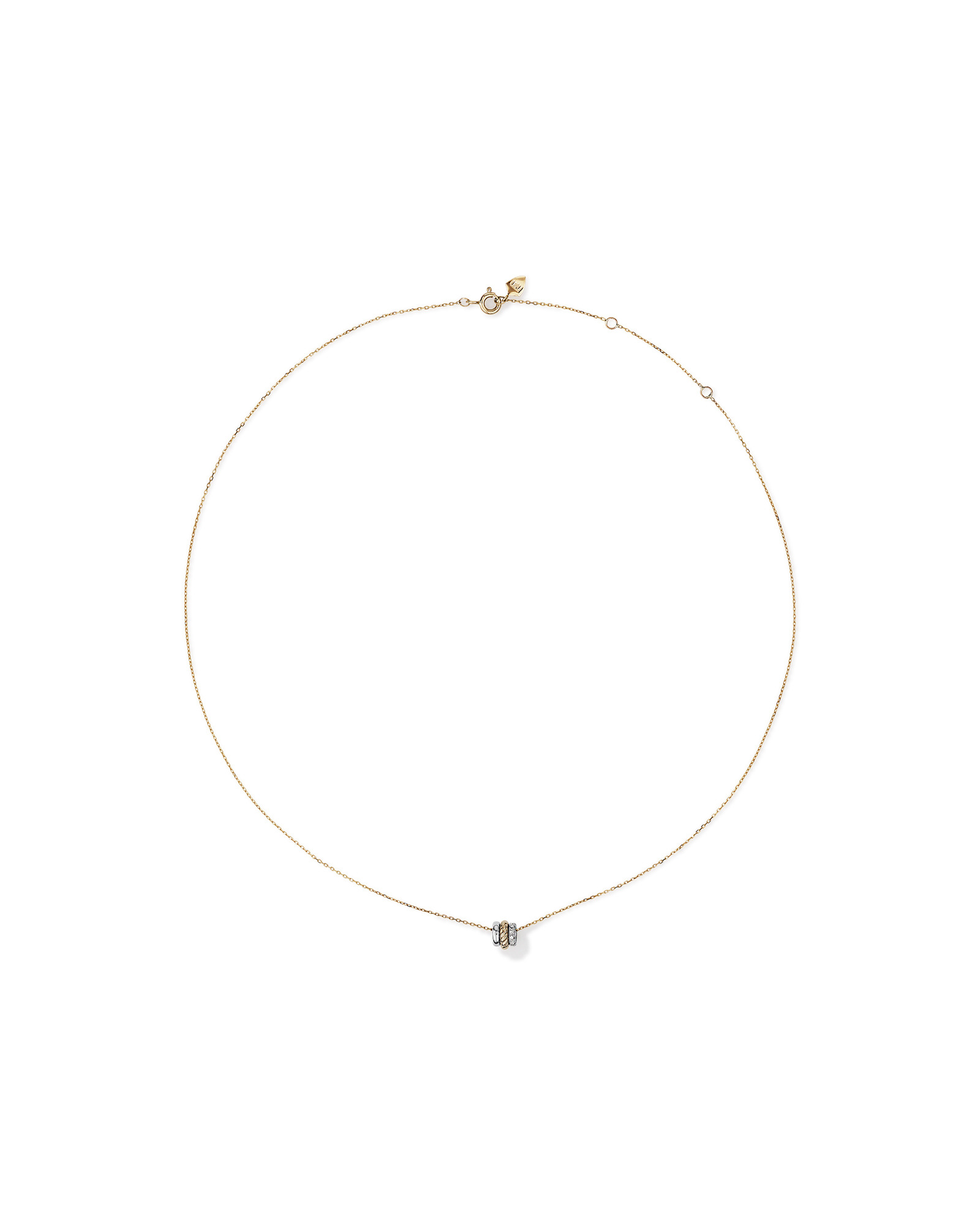 Collier en argent sterling et or jaune 10 K avec diamants totalisant 0,09 ct