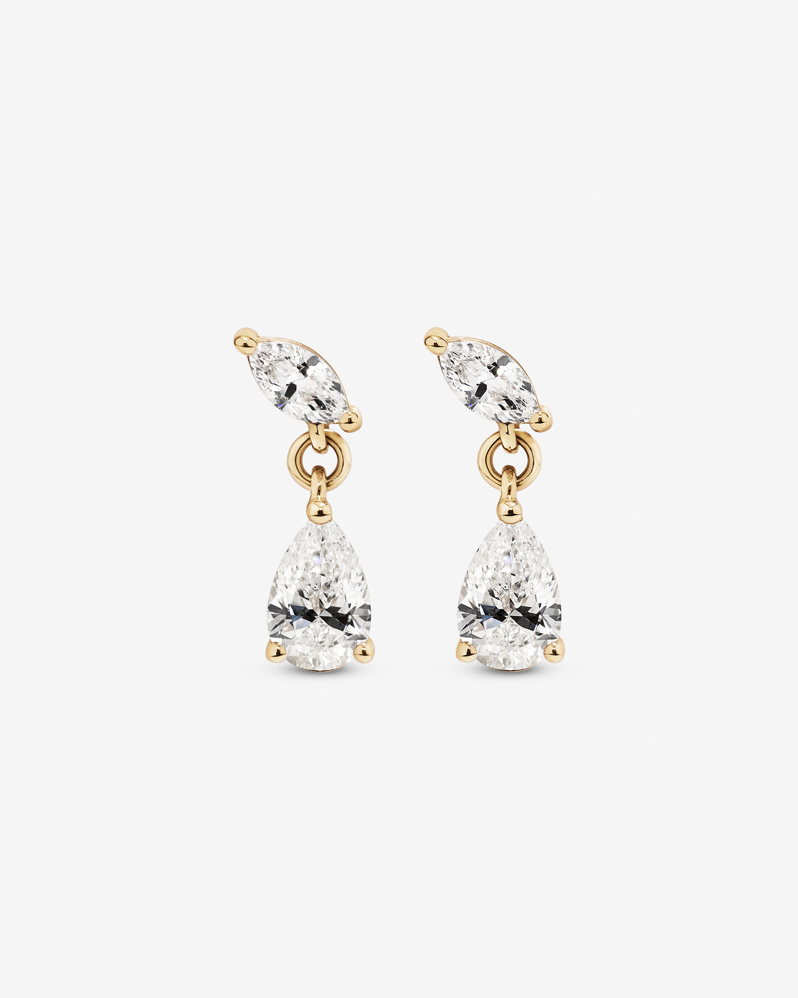 0.77 Carat TW of Laboratory-Grown Diamond Drop Earrings in 10kt Yellow Gold