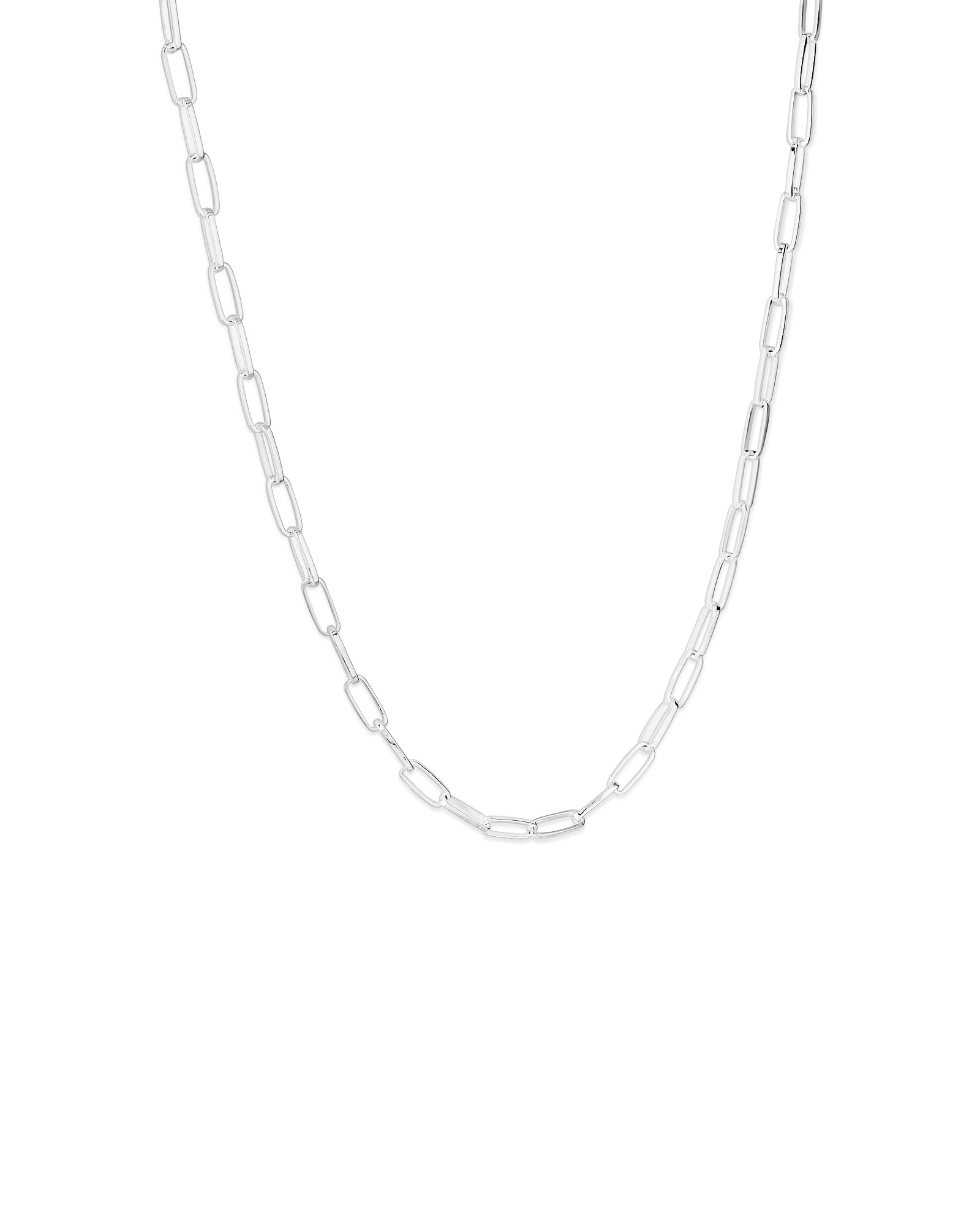 46cm (18.1”) 5.5mm-6mm Width Paperclip Chain in Sterling Silver