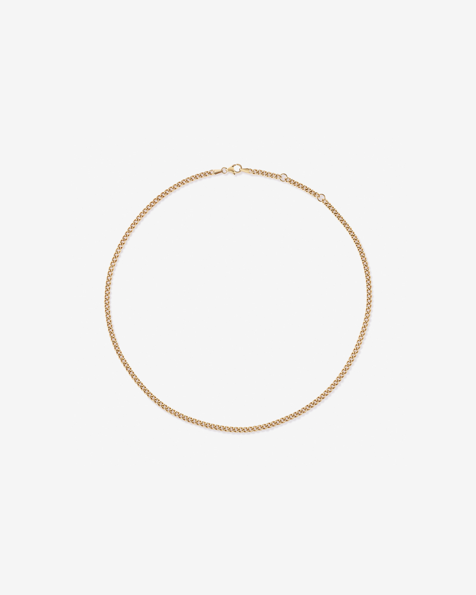 50cm (20") Round Curb Chain in 18kt Vermeil