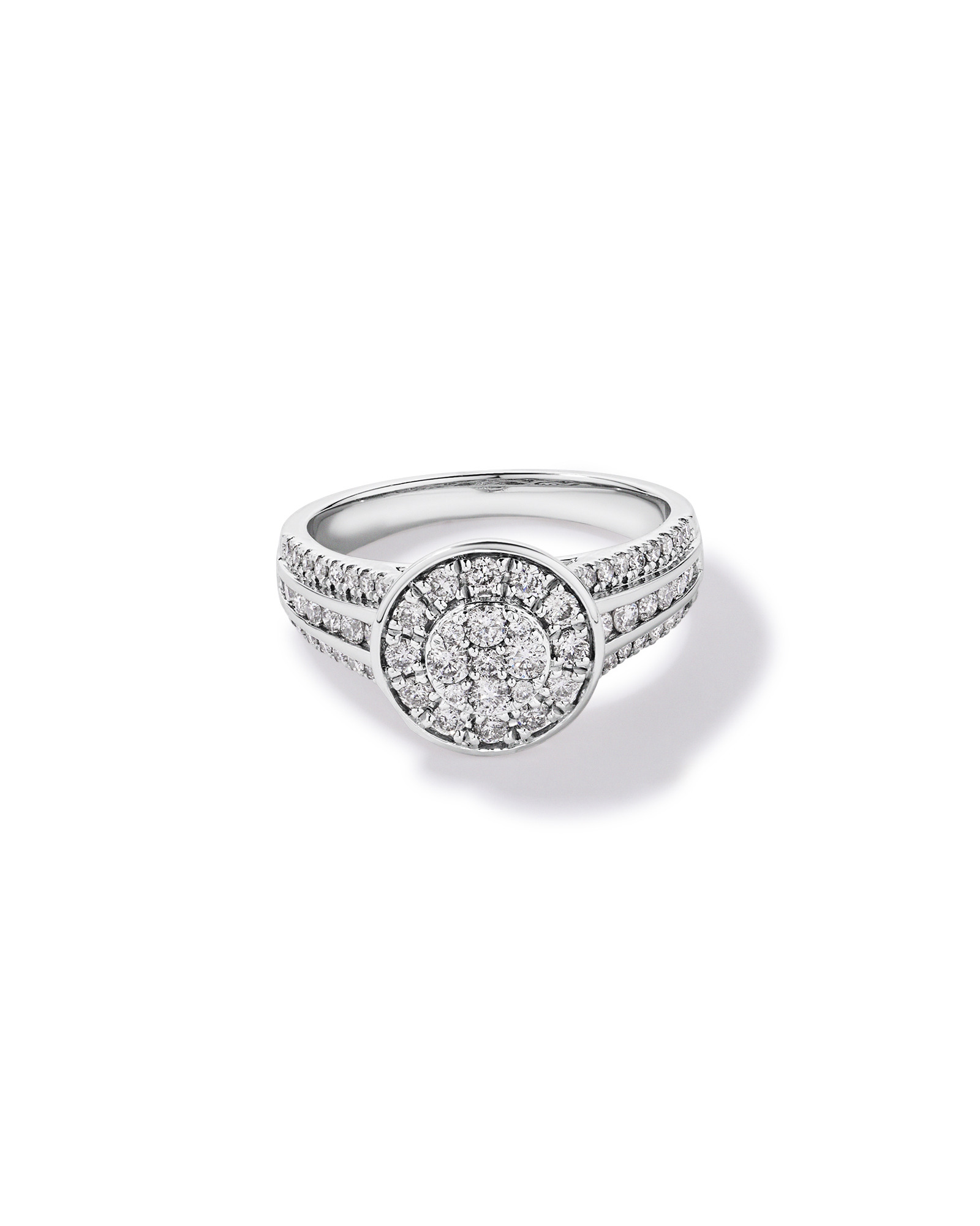 Carat TW Round Diamond Cluster Ring Sterling Silver