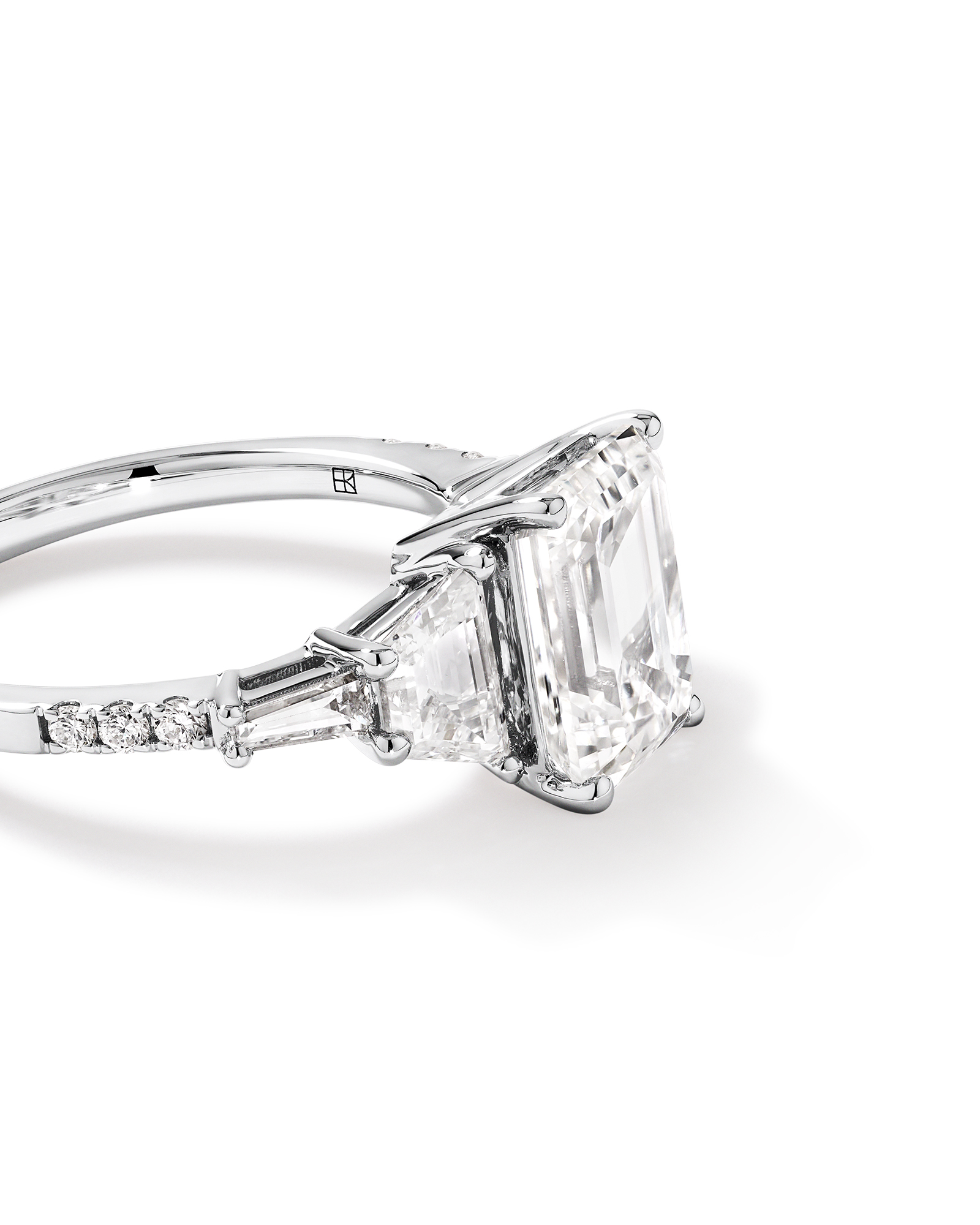 4.26 Carat TW Emerald Cut Laboratory-Grown Diamond Engagement Ring 18kt White Gold