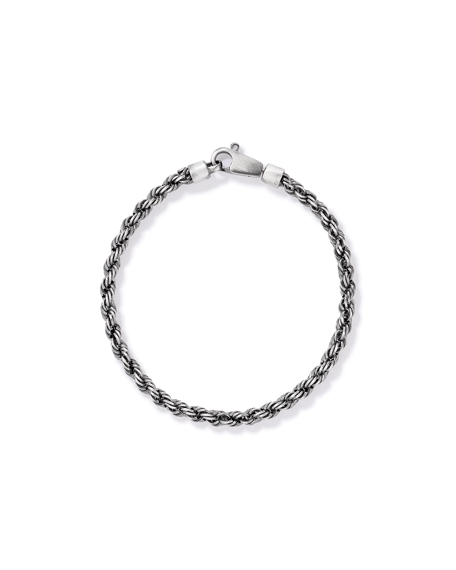 21cm (8") Rope Chain Bracelet in Oxidised Sterling Silver