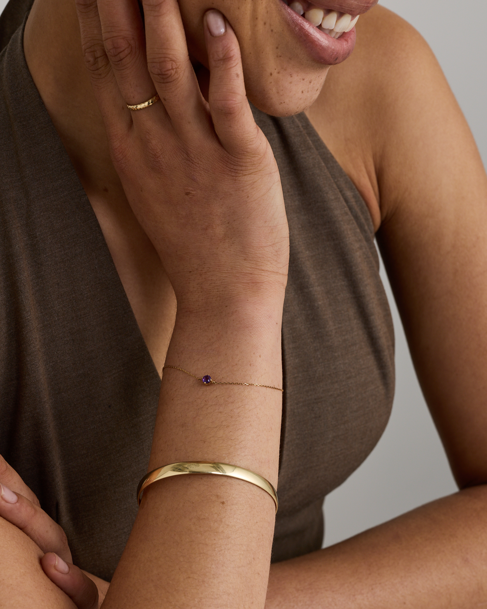 Bracelet with Amethyst in 10kt Yellow Gold