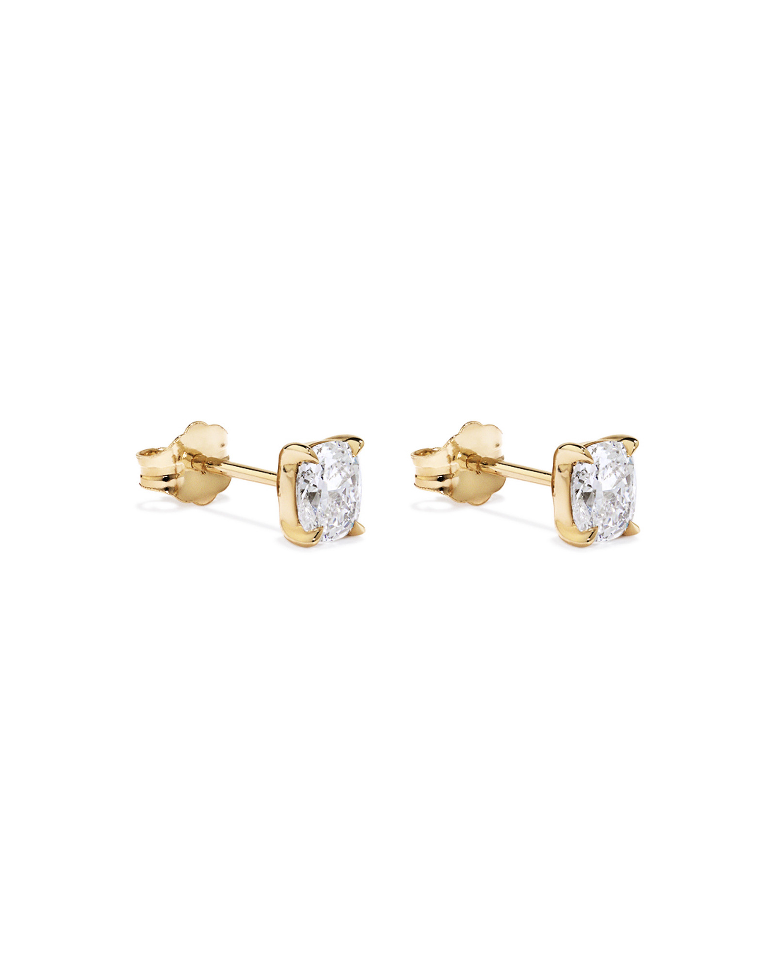 1.00TW Lab Diamond Cushion Stud Earrings in 10kt Gold