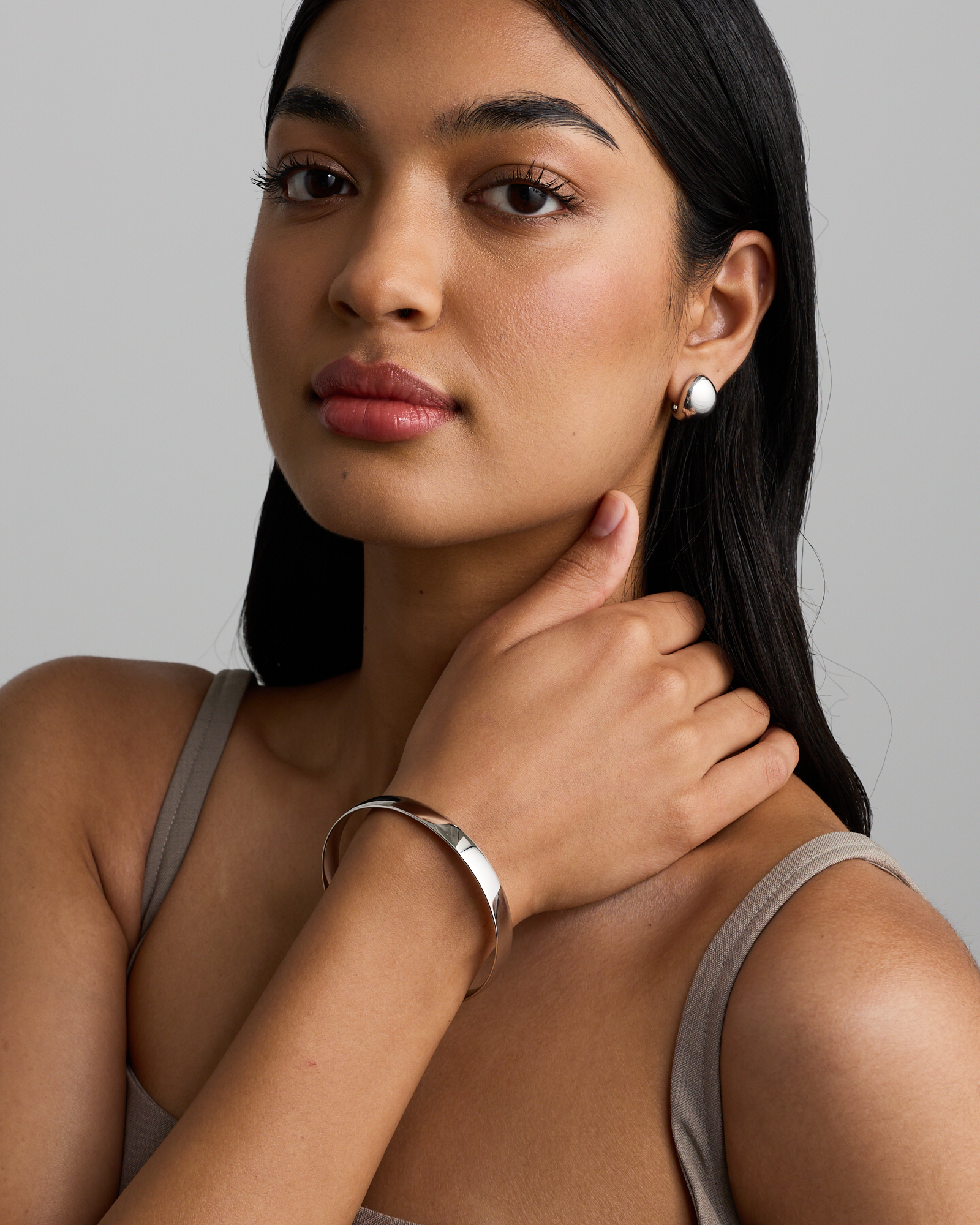 65mm (2.56") 8mm Width Solid Round Bangle in Sterling Silver