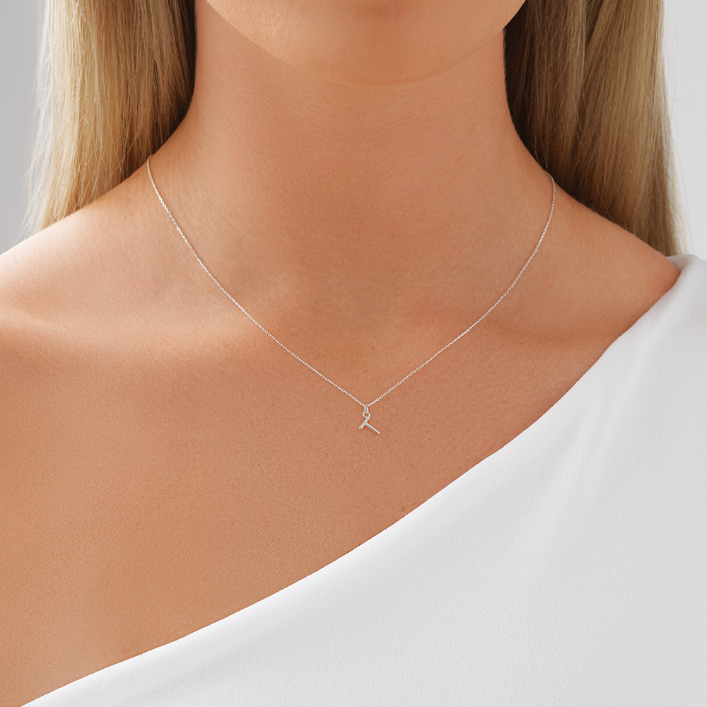 "T" Initial Pendant in Sterling Silver