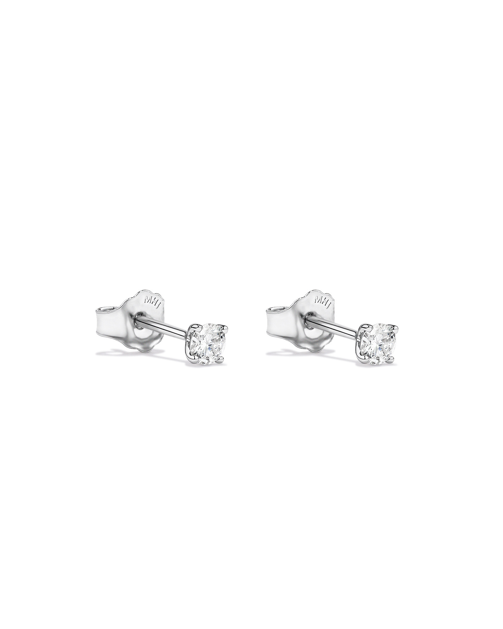 0.20 Carat TW Round Brilliant Laboratory-Grown Diamond Solitaire Stud Earrings in Sterling Silver
