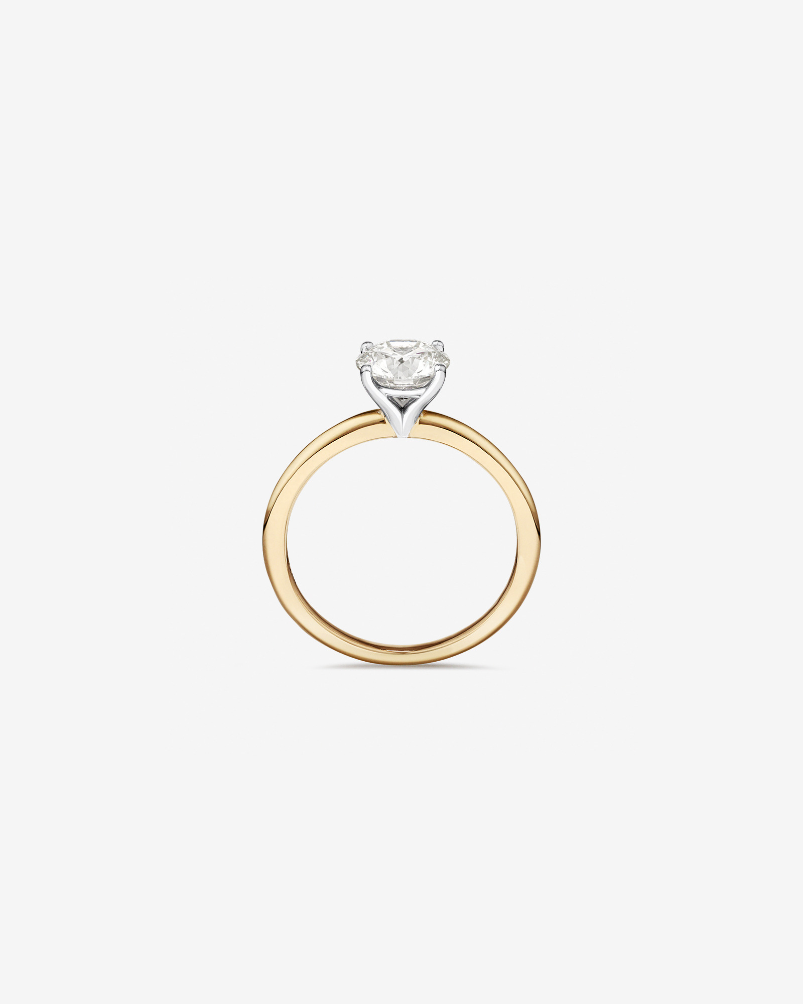1.25 Carat TW Round Brilliant Laboratory-Grown Diamond Solitaire Engagement Ring 14kt Yellow and White Gold