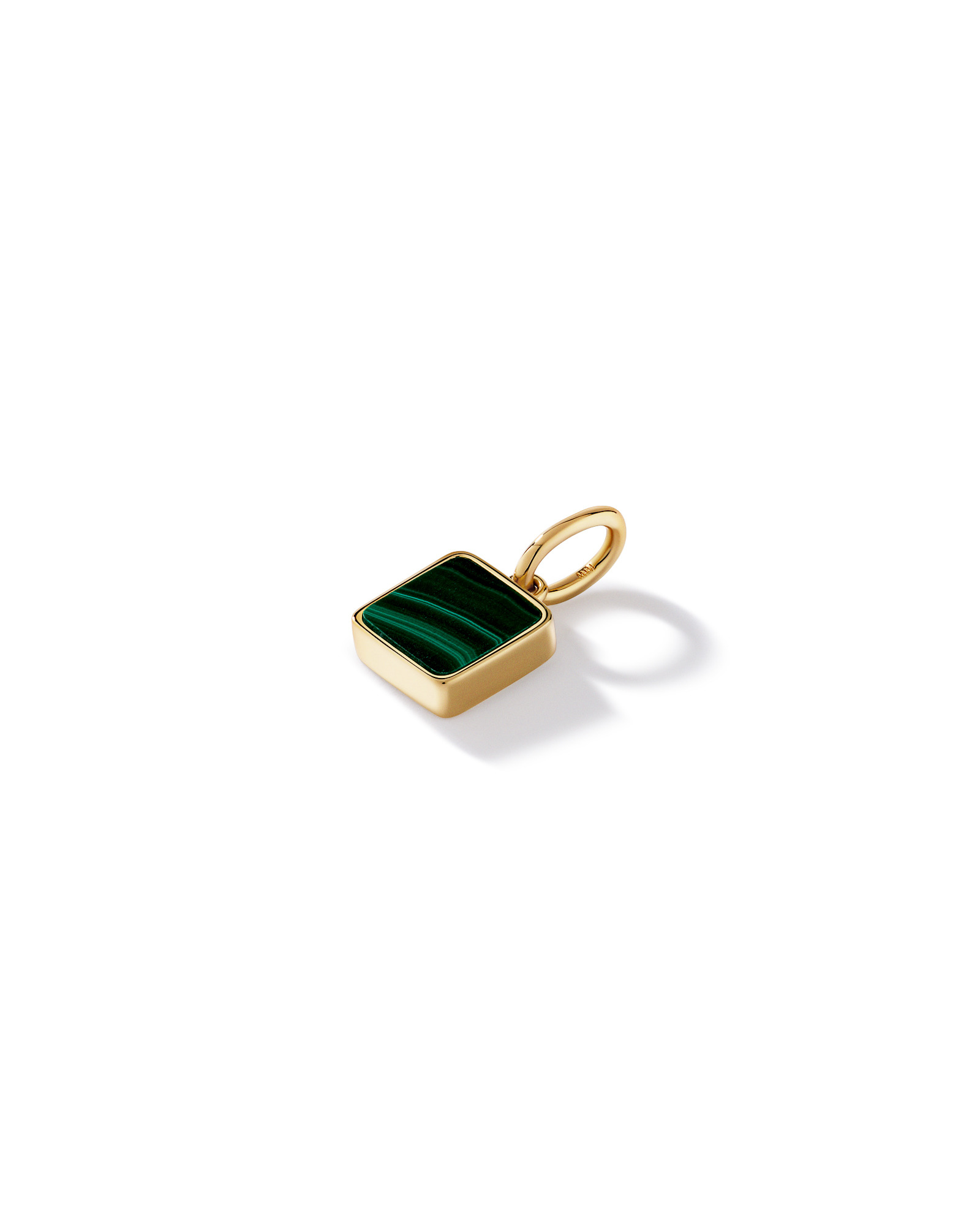 Pendentif carré en malachite en Vermeil 18 carats