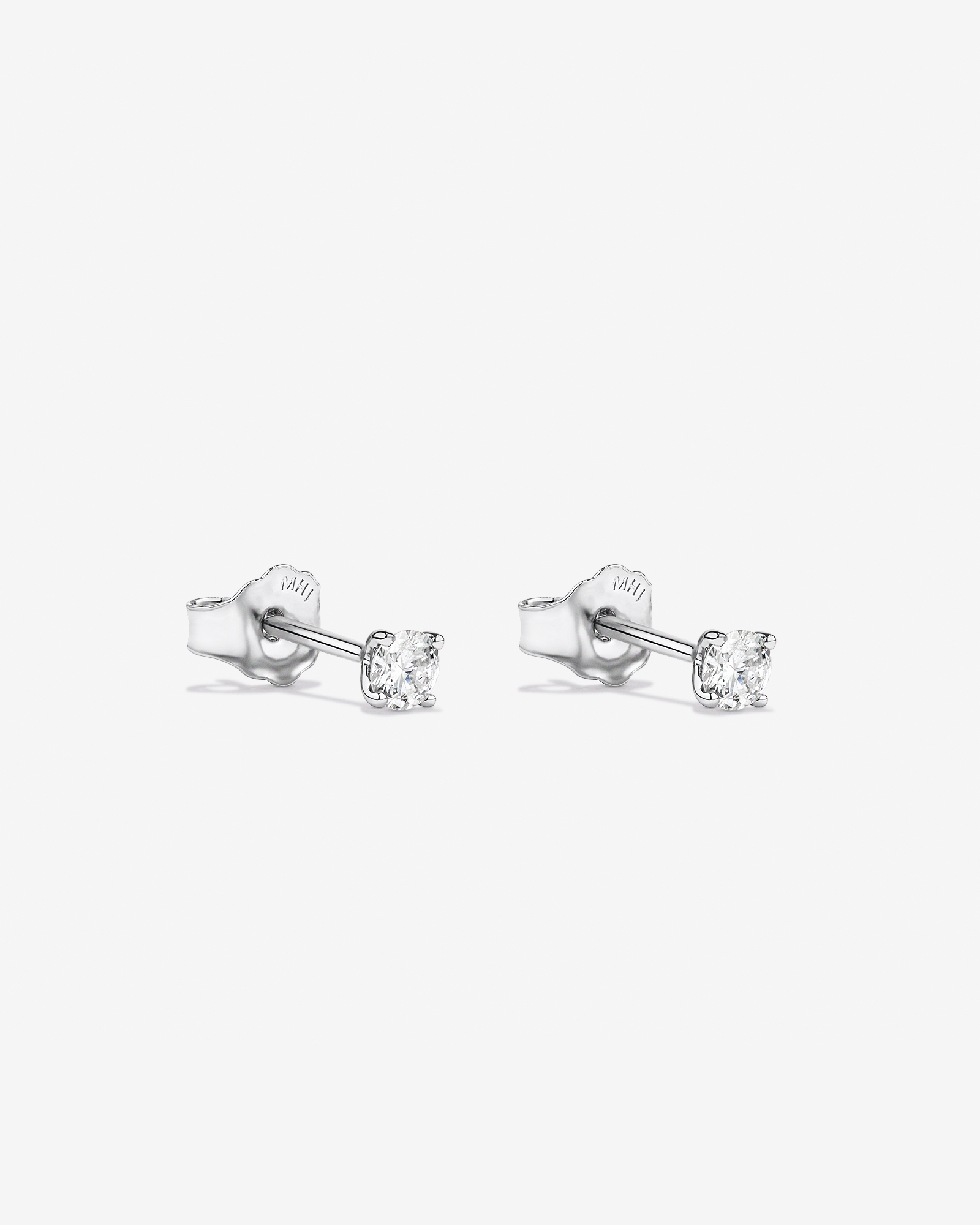 0.20 Carat TW Round Brilliant Laboratory-Grown Diamond Solitaire Stud Earrings in Sterling Silver