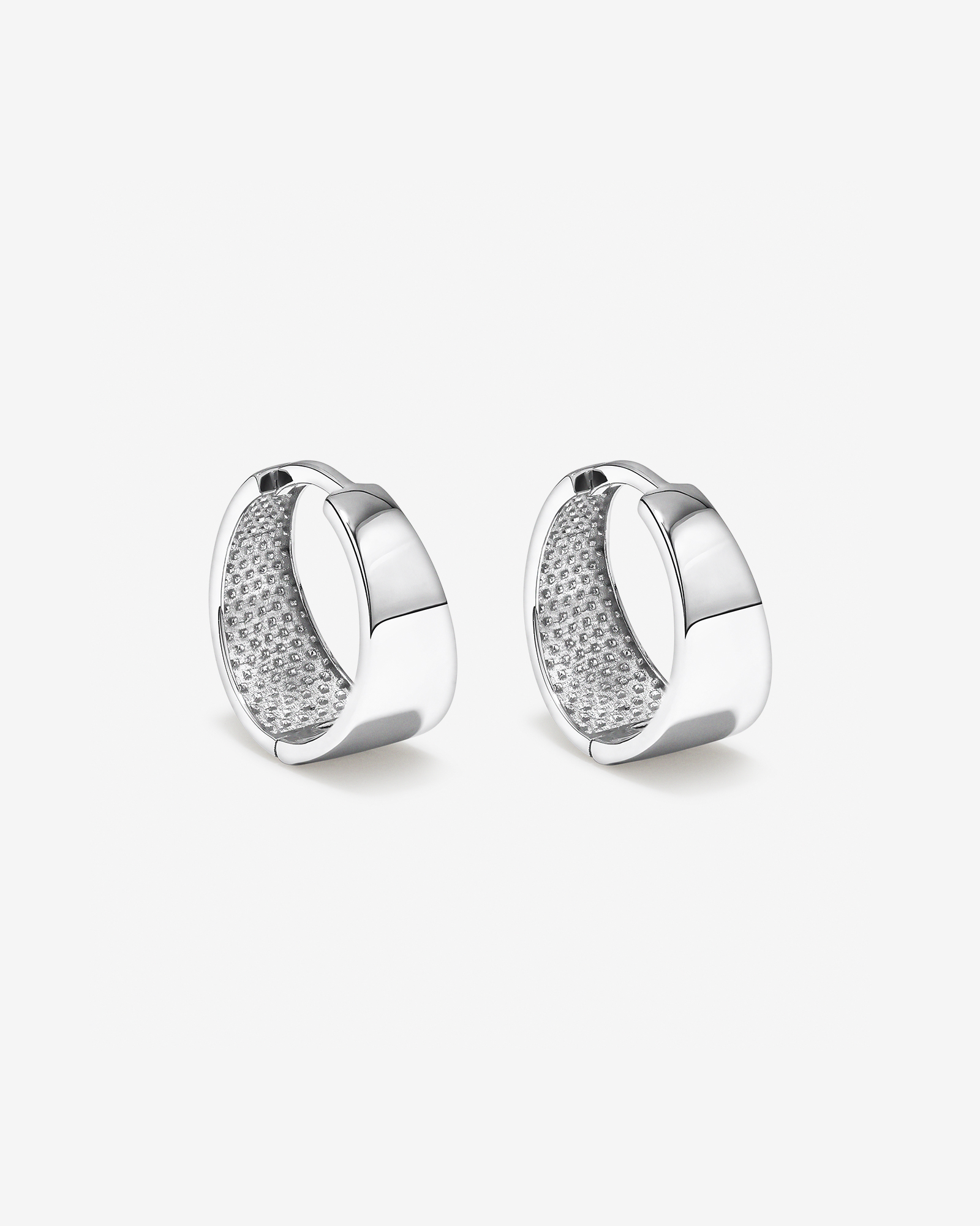 Tapered Huggie Earrings in Sterling Silver