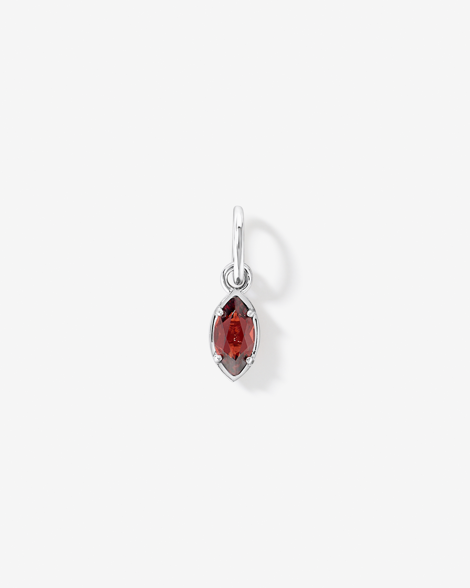 Marquise-Cut Garnet Pendant in Sterling Silver