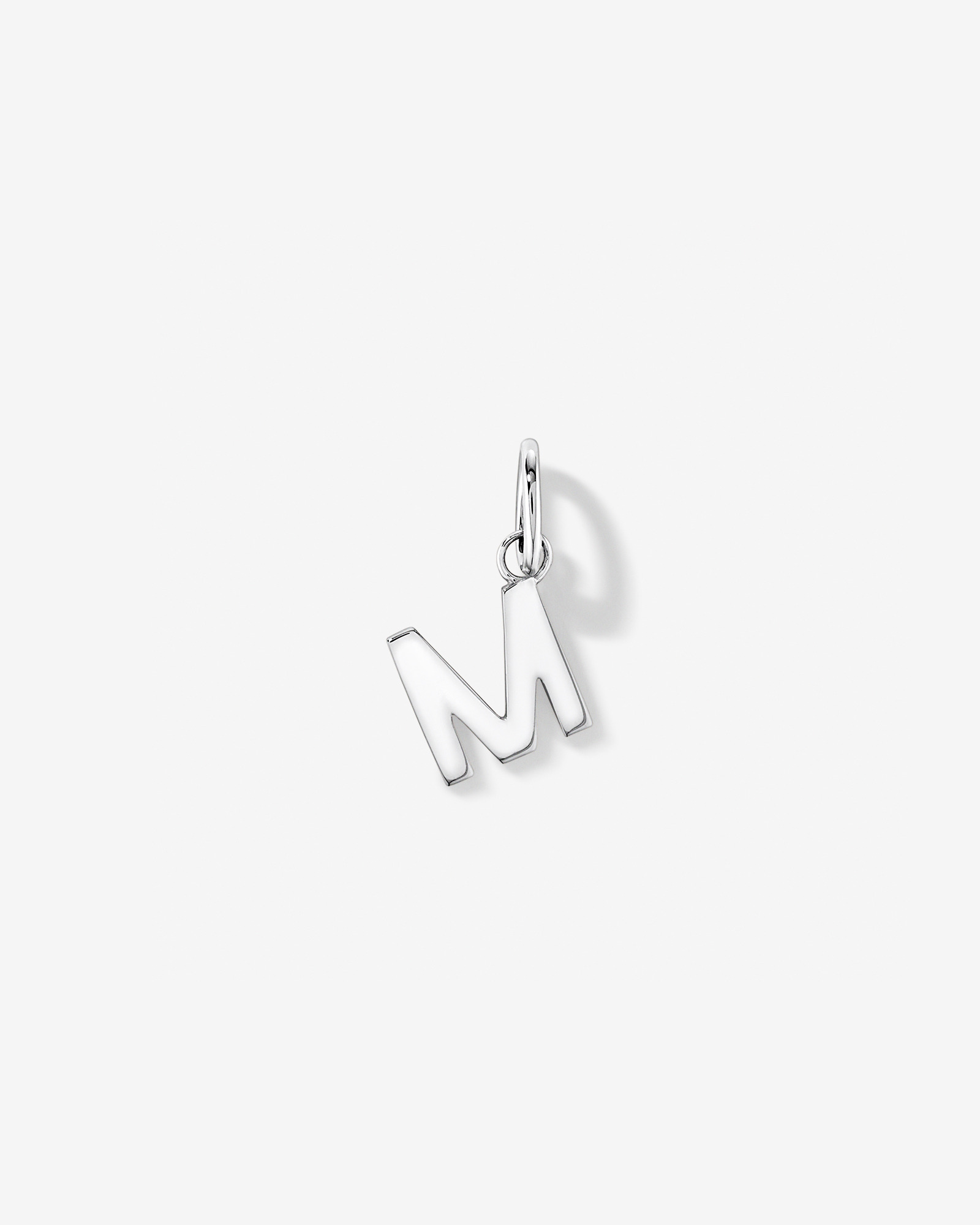 Letter M Initial Pendant in Sterling Silver