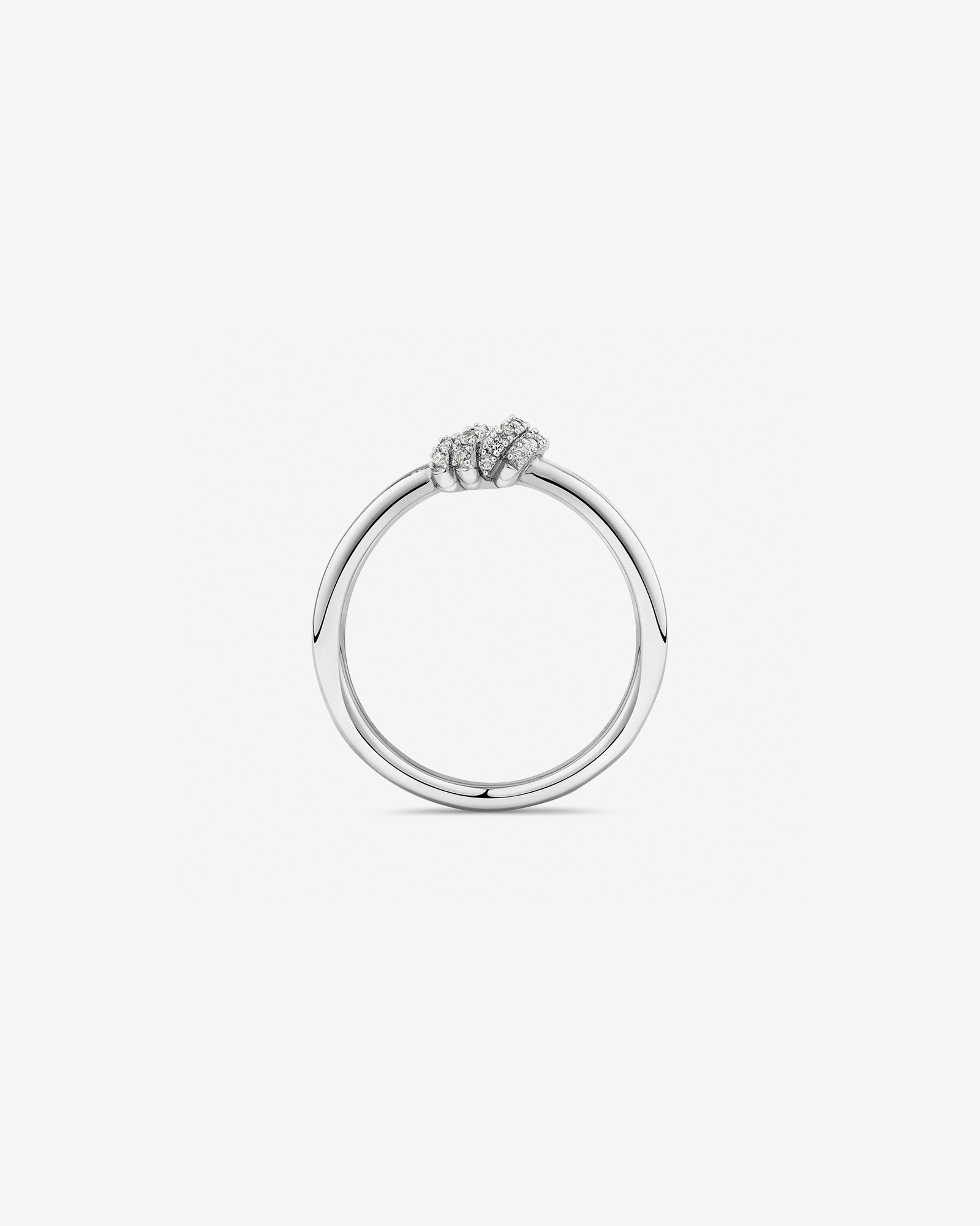 Bague TW 0,11 carat avec nœuds de diamants en argent sterling