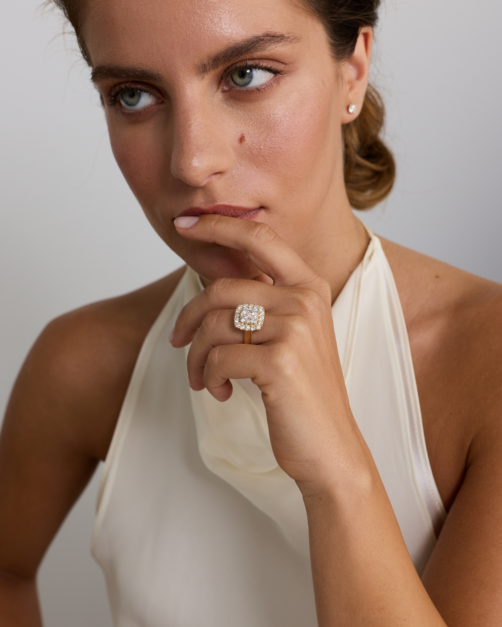 2.00 Carat TW Laboratory-Grown Diamond Cluster Ring 10kt Yellow Gold