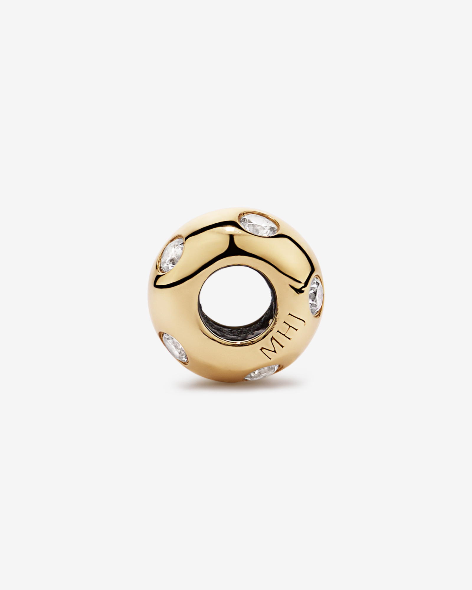 Pendant Spacer with Cubic Zirconia in 18kt Gold Vermeil