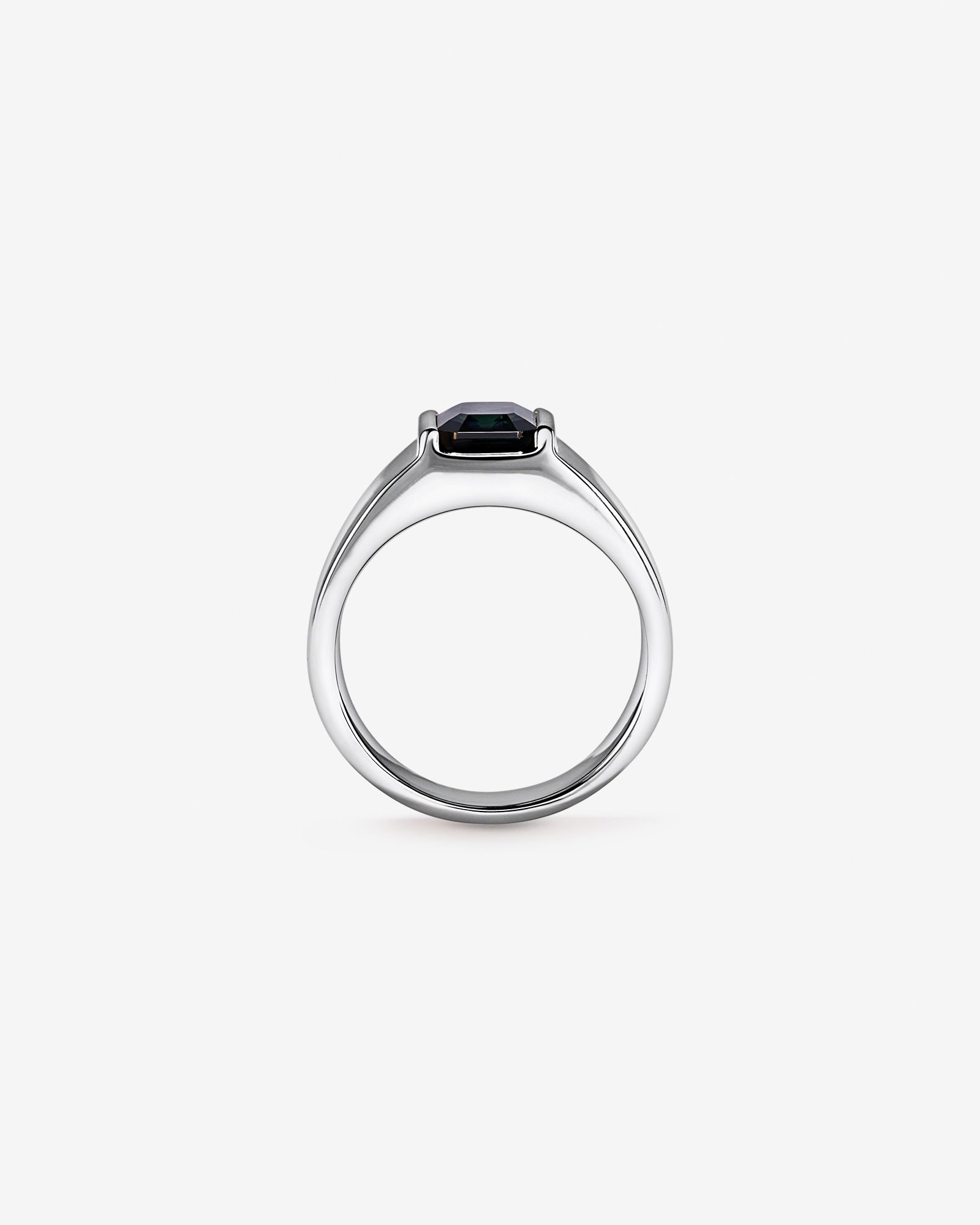 Australian Parti Sapphire Wide-Band Ring 10kt White Gold