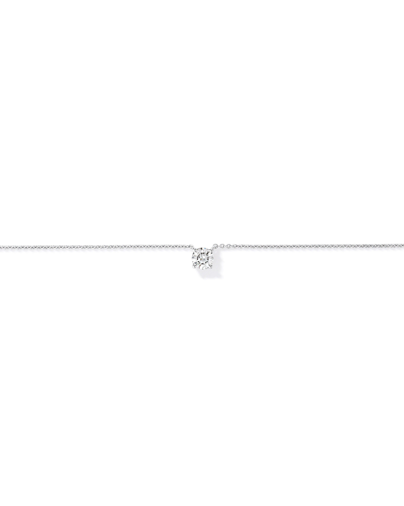 0.50TW Lab Diamond Round Brilliant Solitaire Necklace in Silver