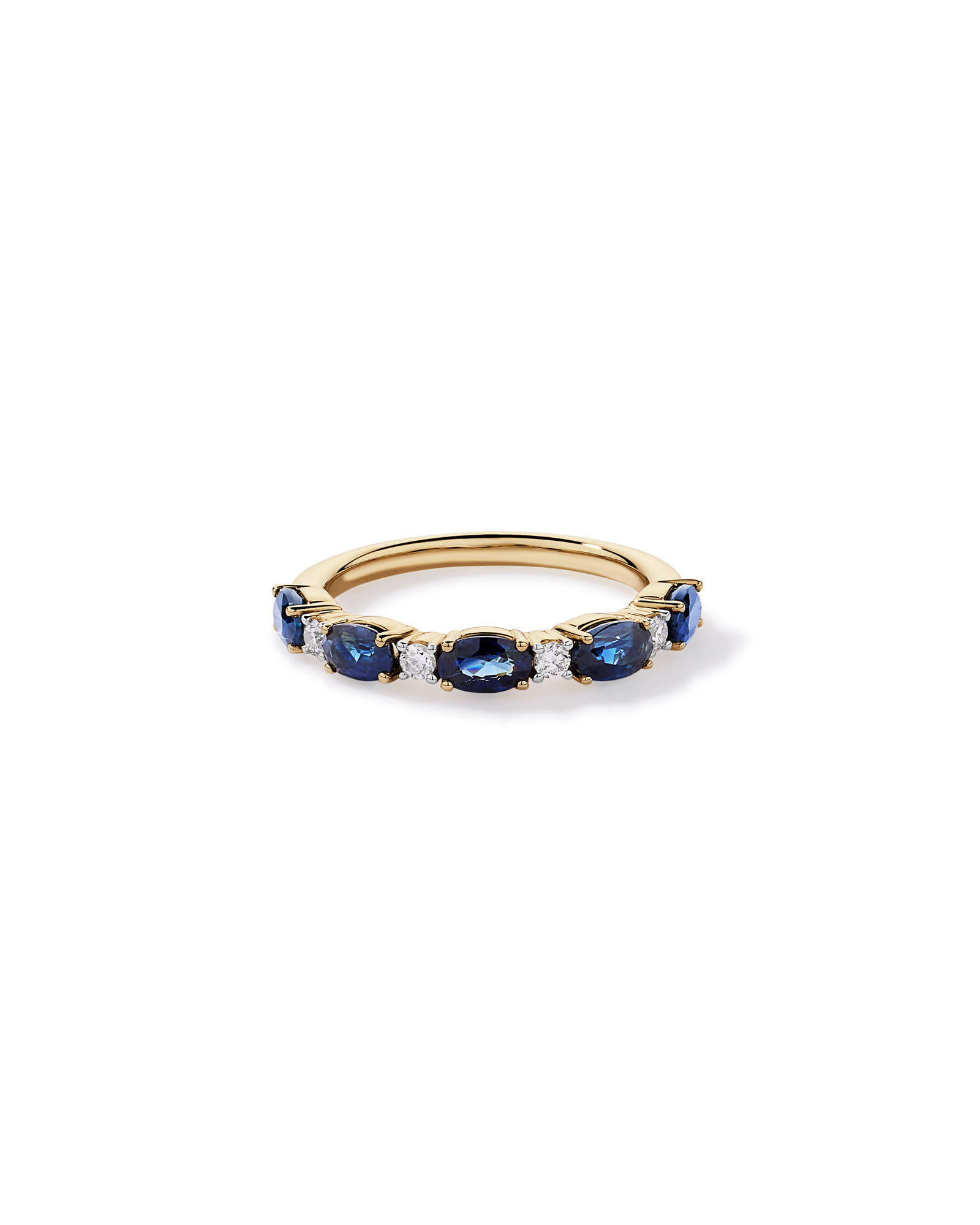 Bague alternative en diamant TW saphir australien et 0,12 carat or jaune 10 carats